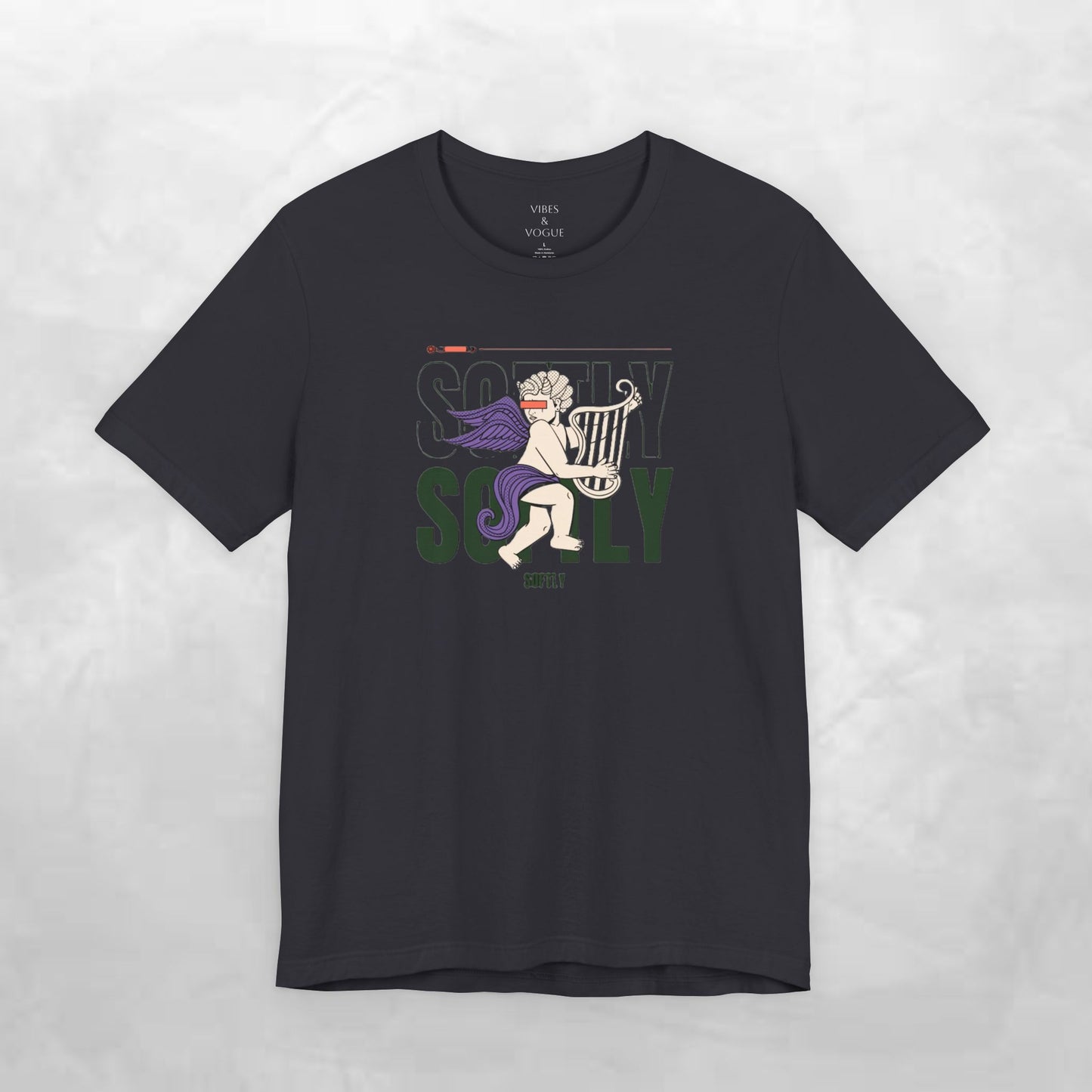 Unisex Short Sleeve Tee with Harp Design, Casual Tee, Gift for Music Lovers, Summer Wear, Concert Outfit, Friendship Tee