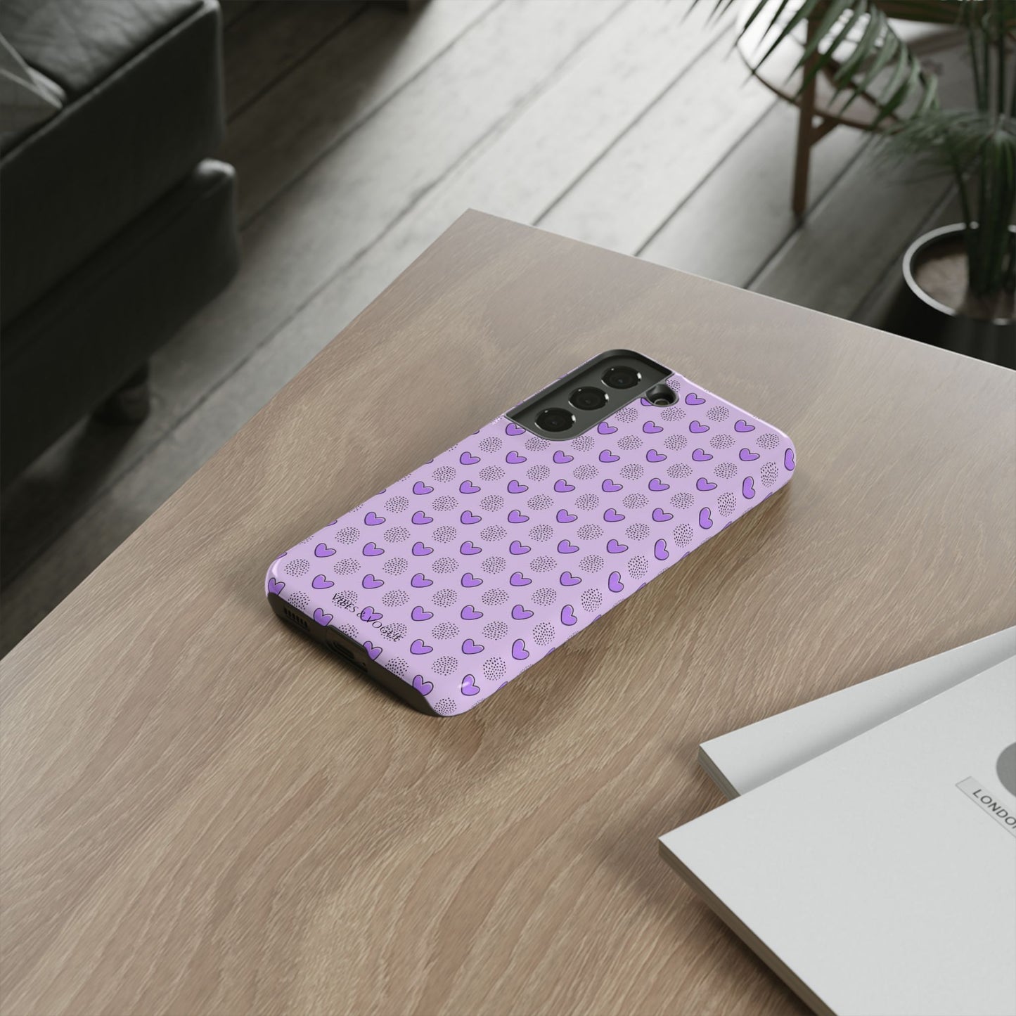 Purple Heart Pattern Phone Case - Tough Cases for a Stylish & Protective Vibe