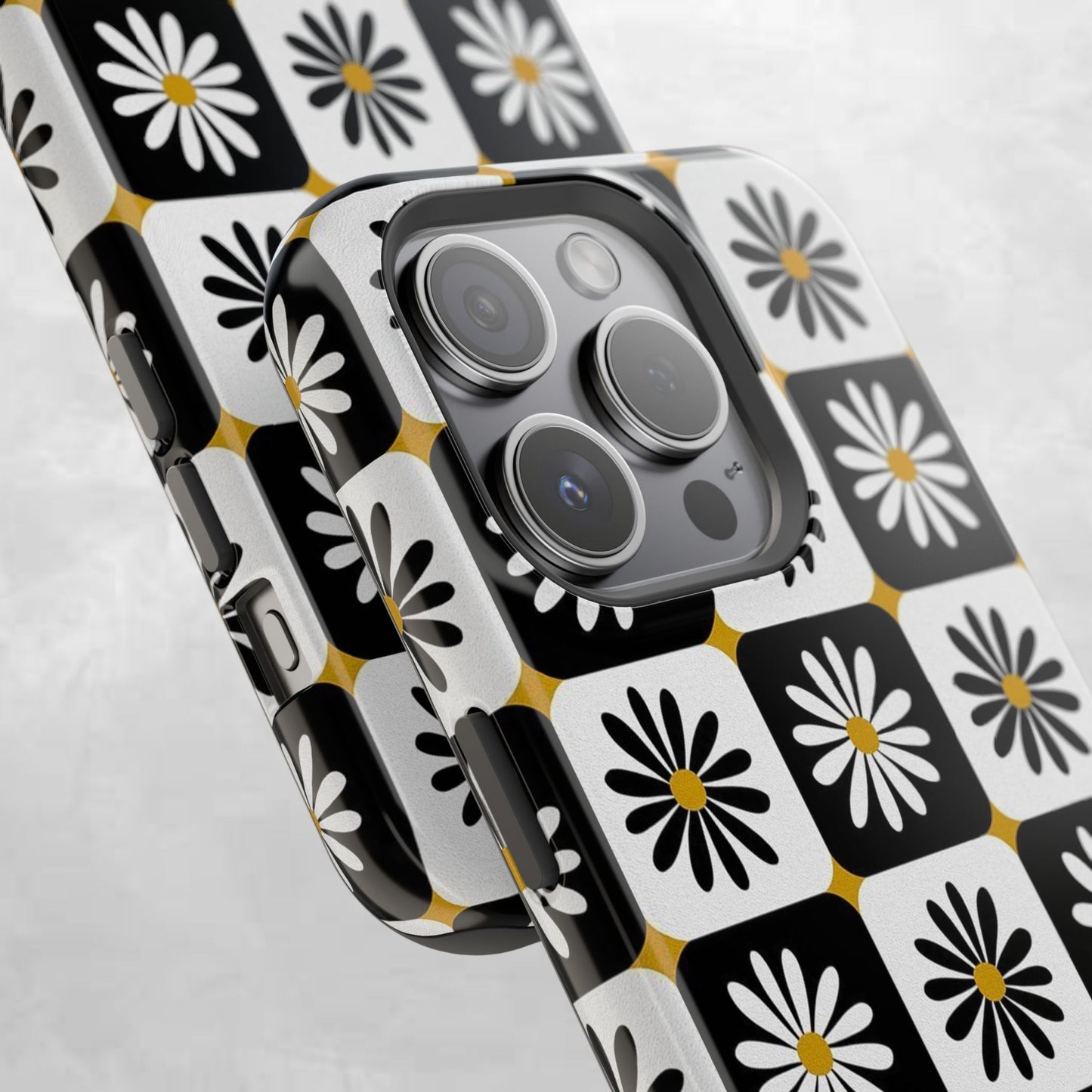 Retro Daisy Magnetic Tough Case - Stylish Protection for Your Phone