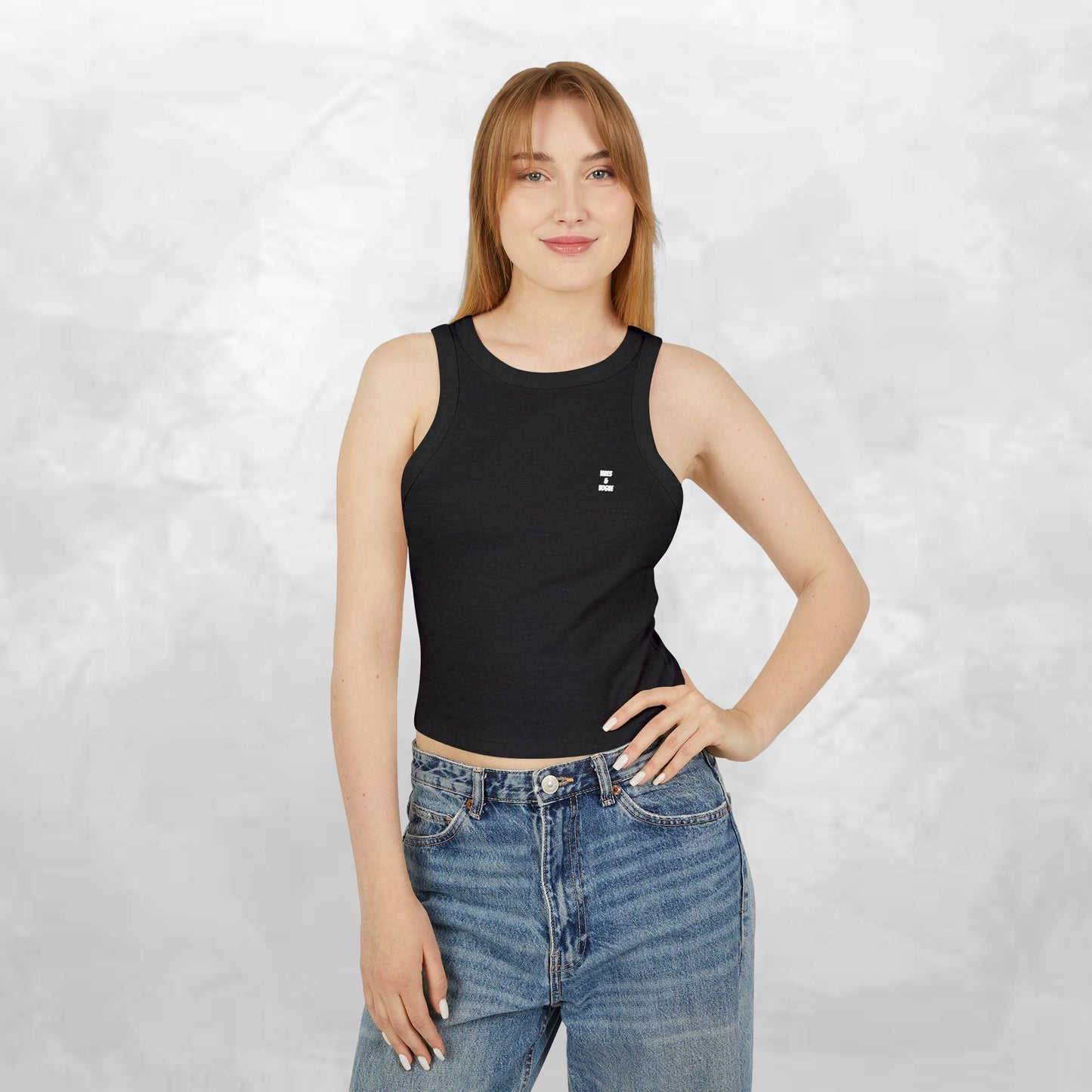 Women's Micro Rib Racer Tank Top - Effortless Everyday Style