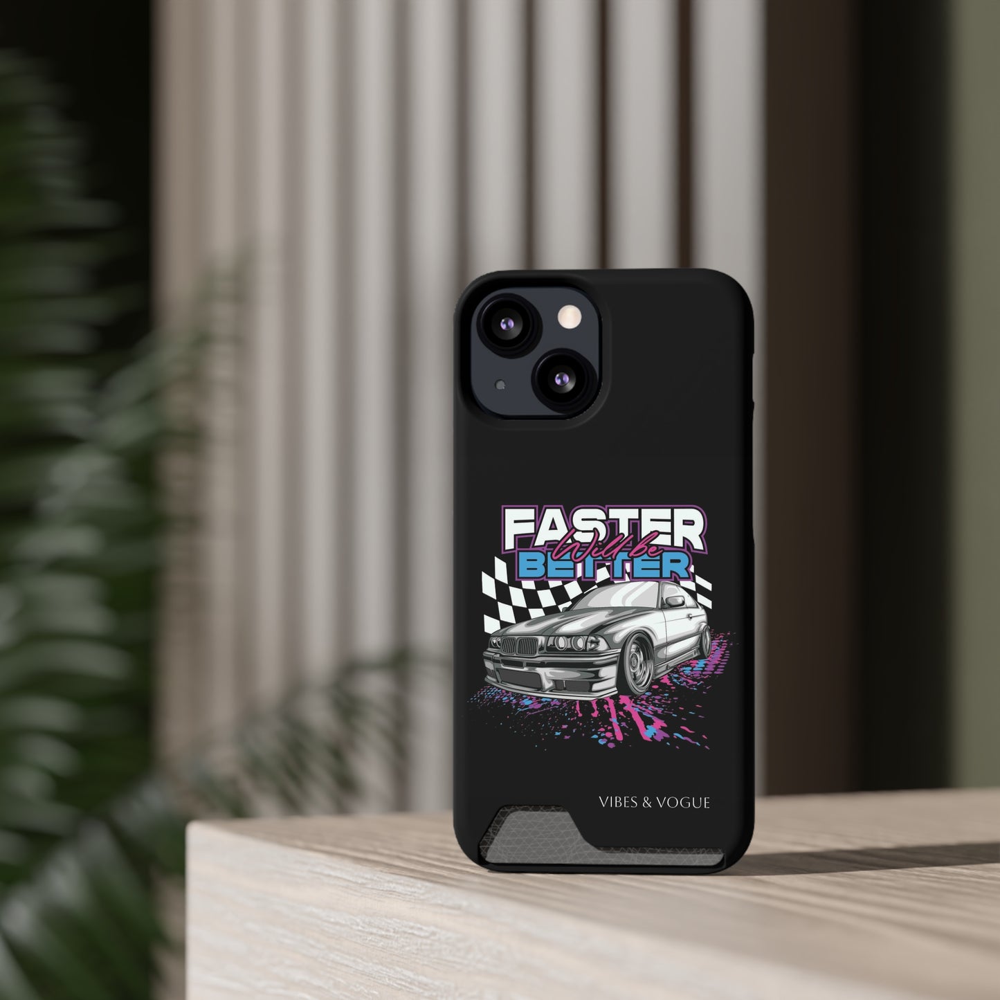 Racer Phone Case with Card Holder - Fast & Furious Motif