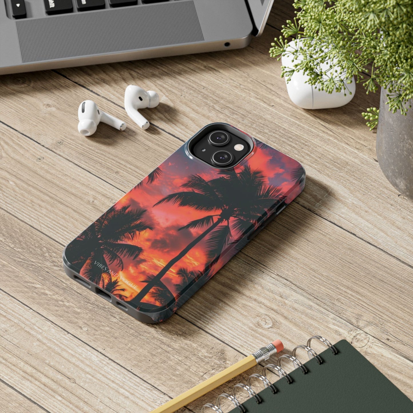 Tropical Sunset Tough Phone Case — Palm Tree Sunset Protective Phone Cover