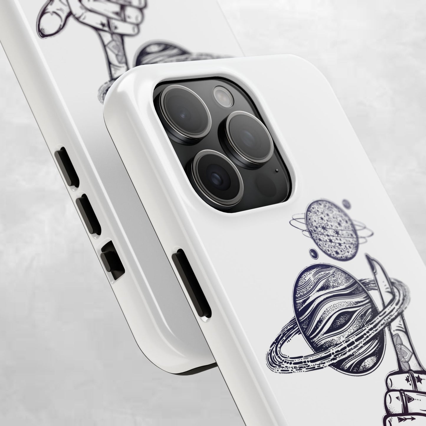 Cosmic Tattoo Phone Case, Unique Galaxy Cell Phone Cover, Gift for Astronomers, Trendy Space Phone Protector, Birthday and Holiday Gift