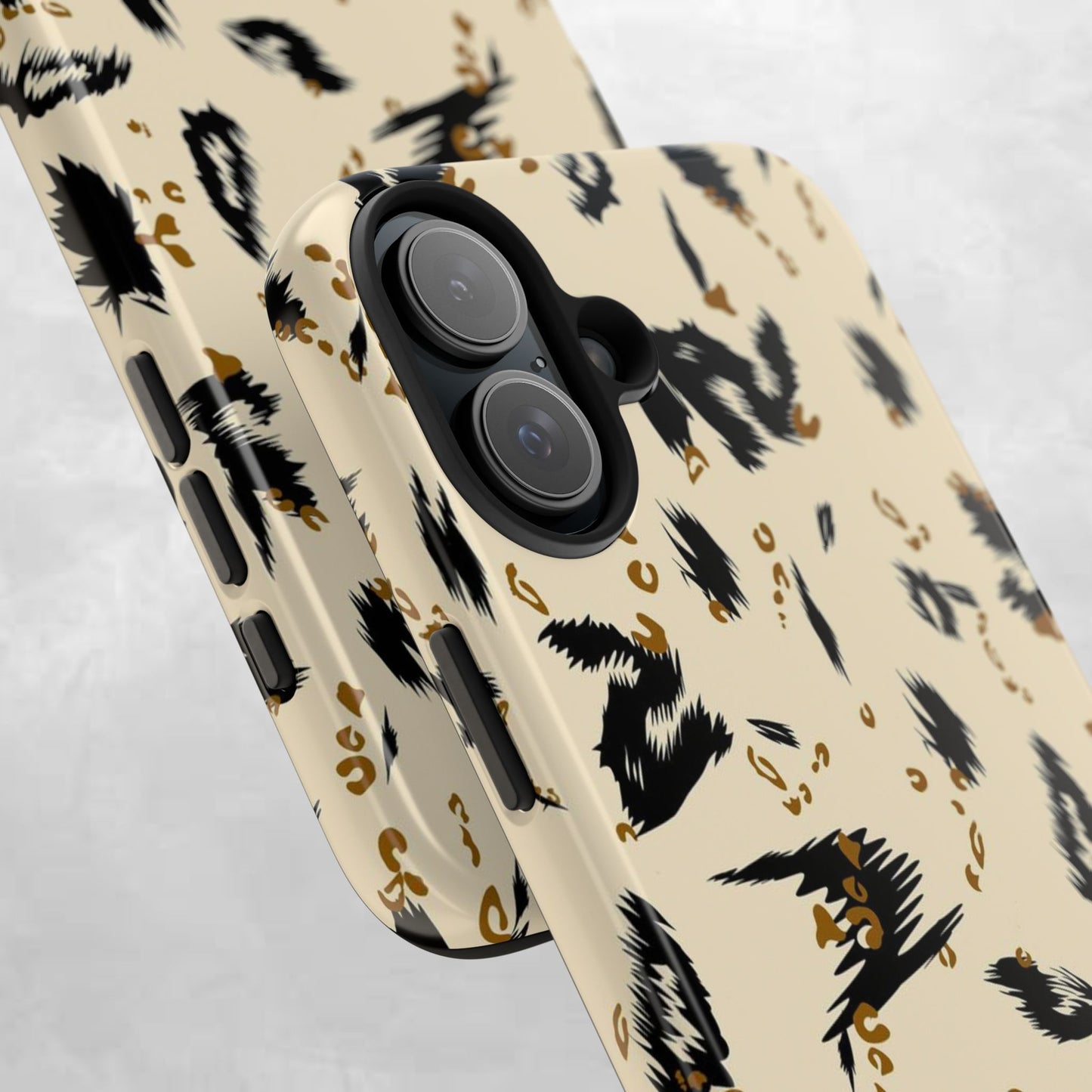 Leopard Splash Tough Phone Case — Protective Animal Print iPhone Cover