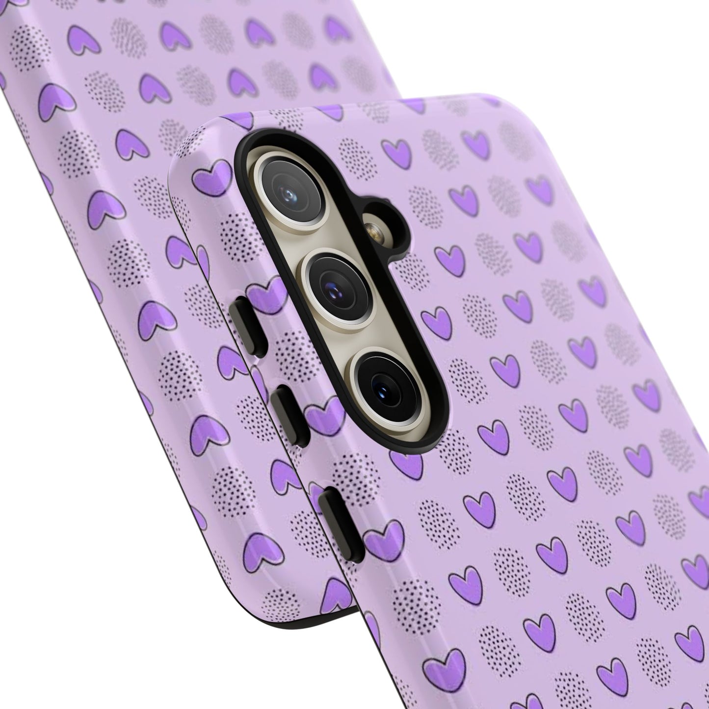 Purple Heart Pattern Phone Case - Tough Cases for a Stylish & Protective Vibe