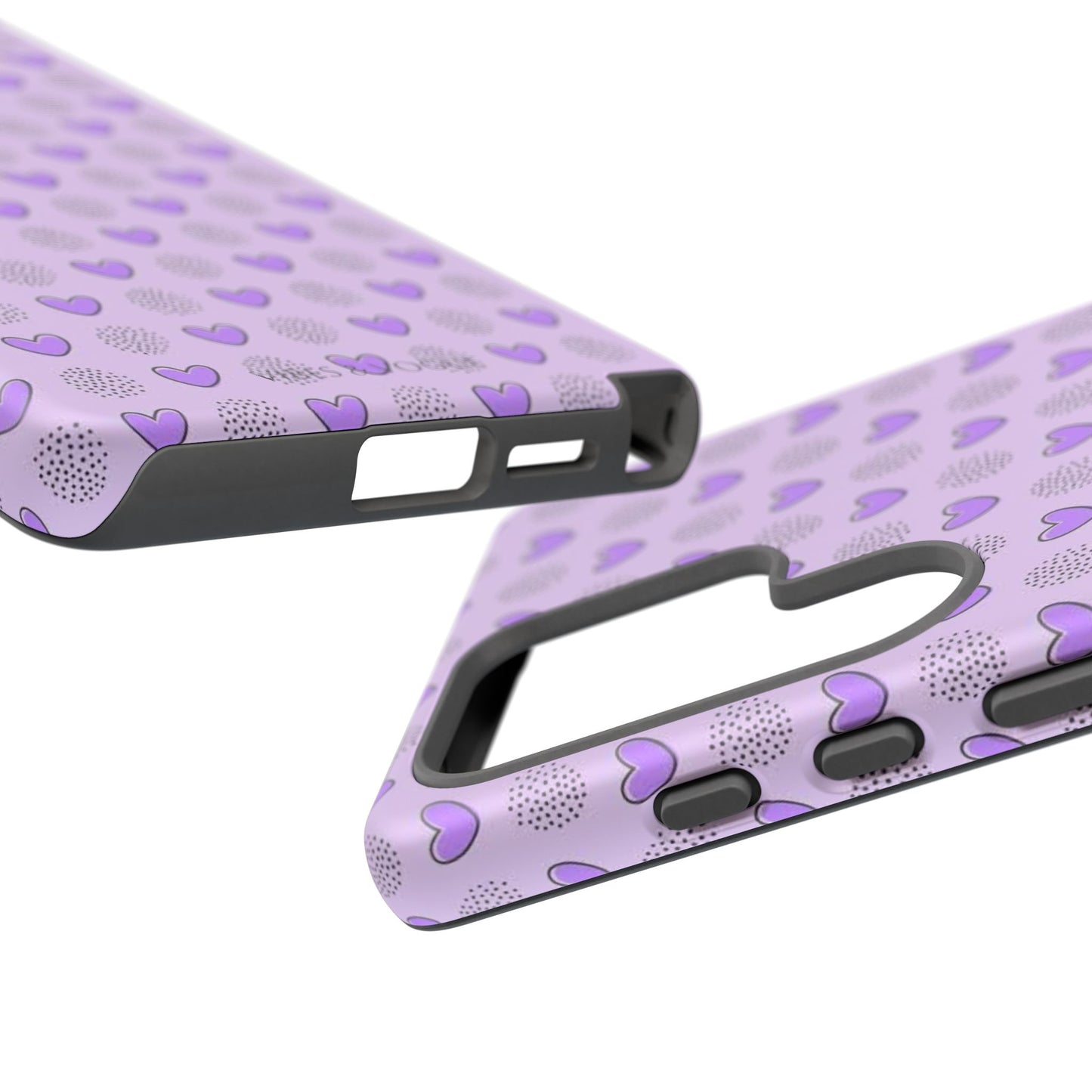 Purple Heart Pattern Phone Case - Tough Cases for a Stylish & Protective Vibe