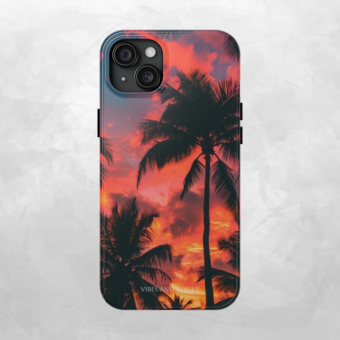 Tropical Sunset Tough Phone Case — Palm Tree Sunset Protective Phone Cover