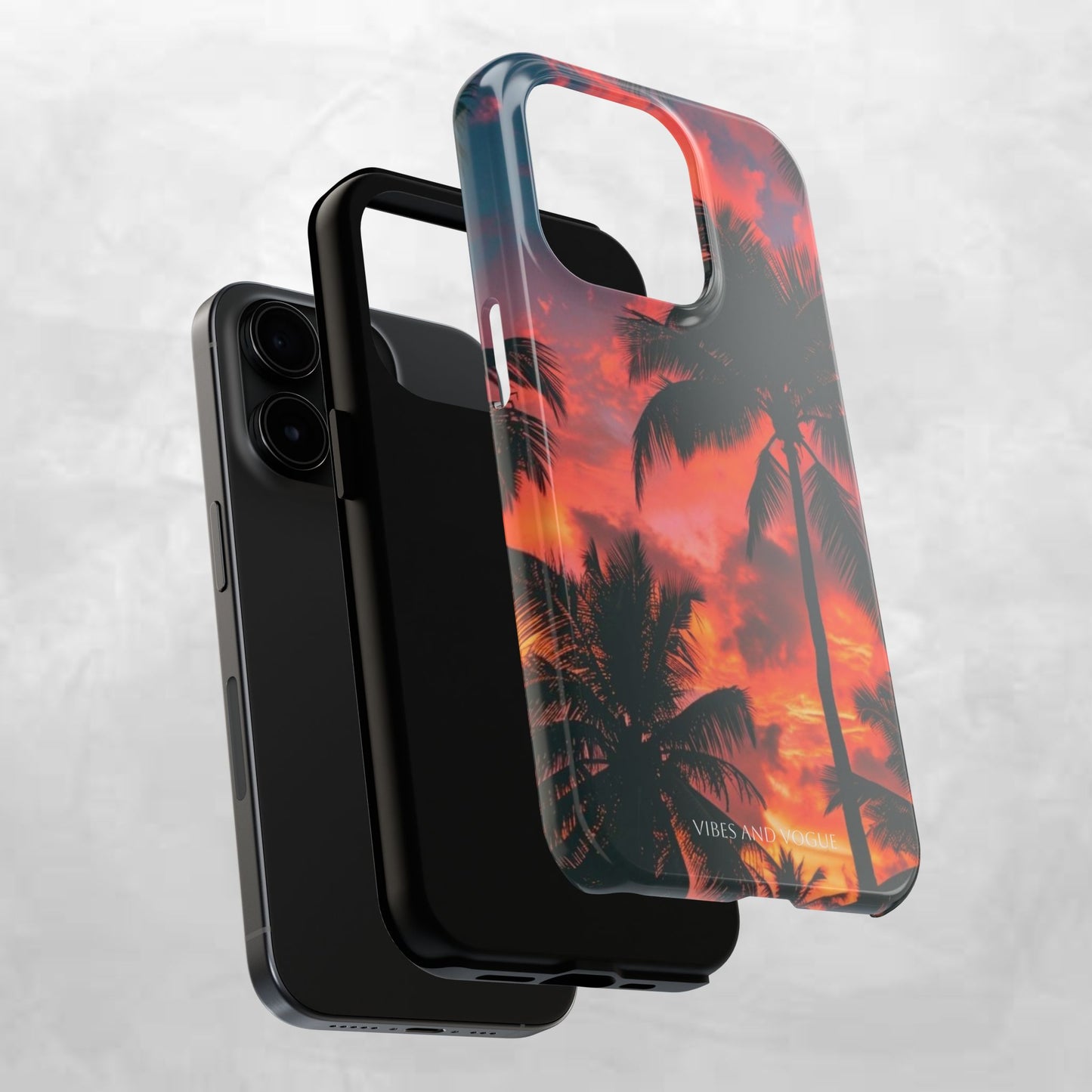 Tropical Sunset Tough Phone Case — Palm Tree Sunset Protective Phone Cover
