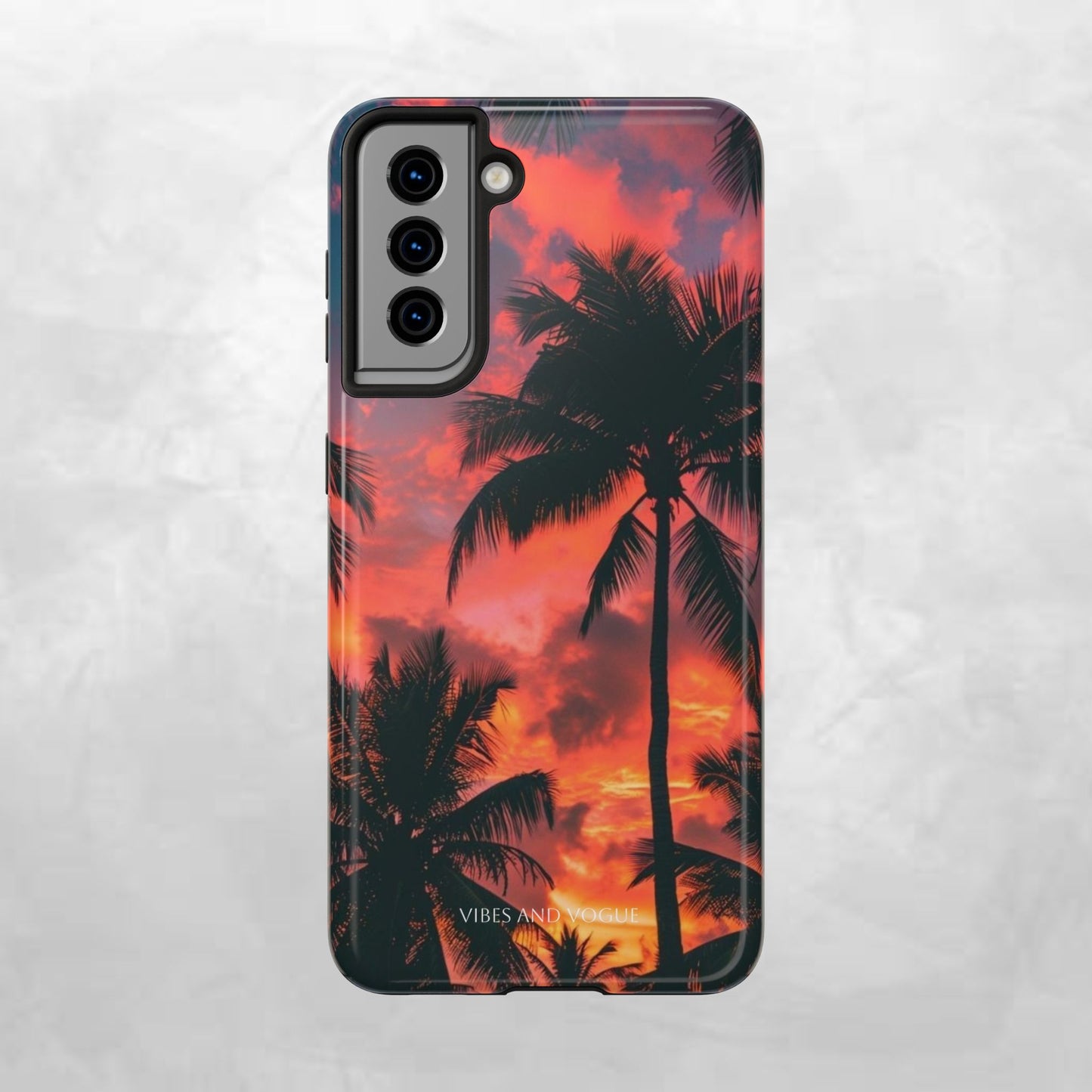 Tropical Sunset Tough Phone Case — Palm Tree Sunset Protective Phone Cover