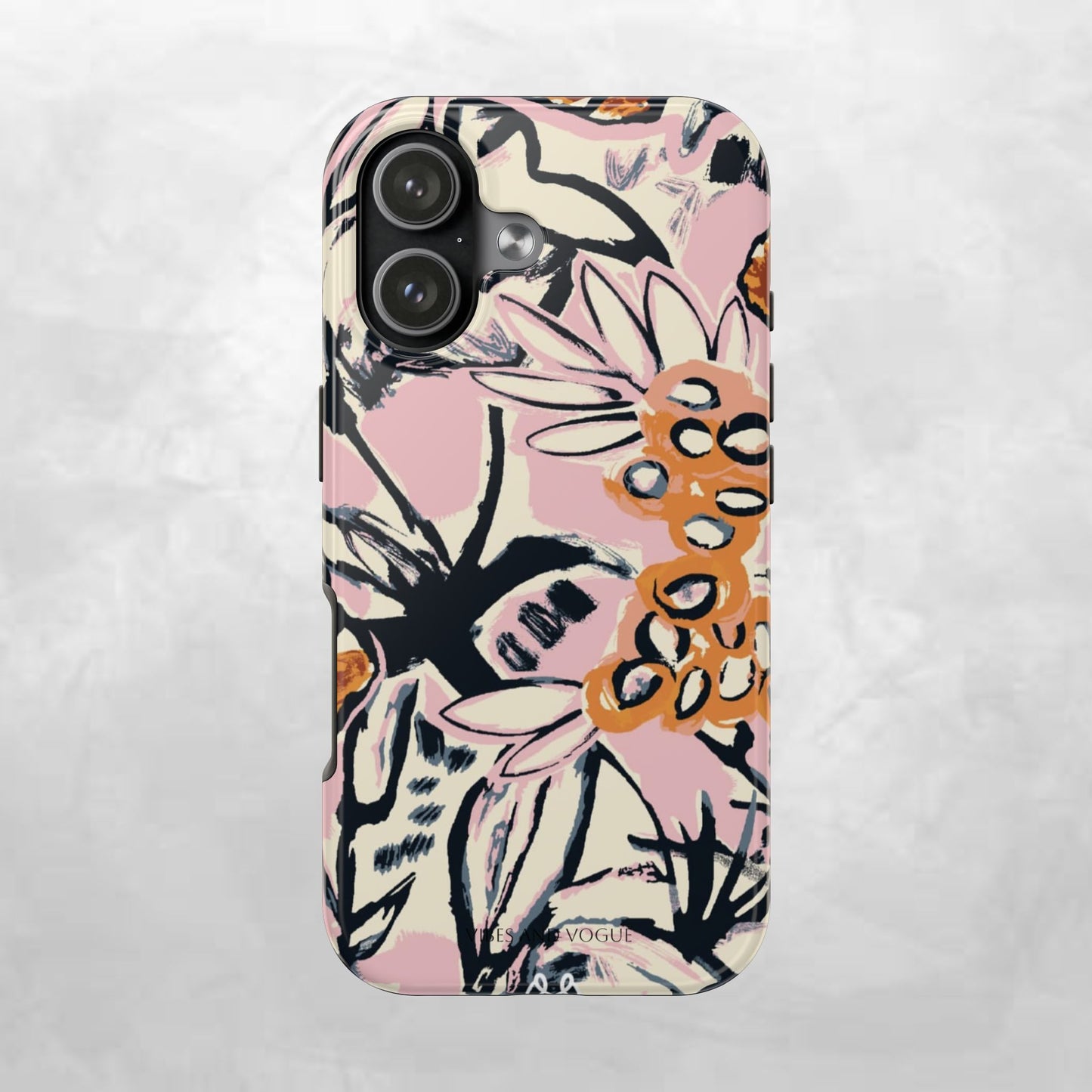 Purple Ocean Creatures Tough Phone Case — Jellyfish, Turtle & Floral Protective Cover