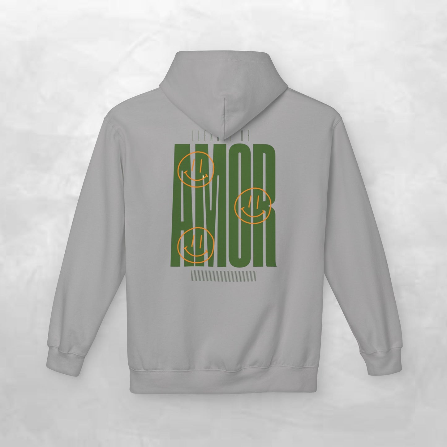 Amor Graphic Hoodie — Green Vintage Script Love Design