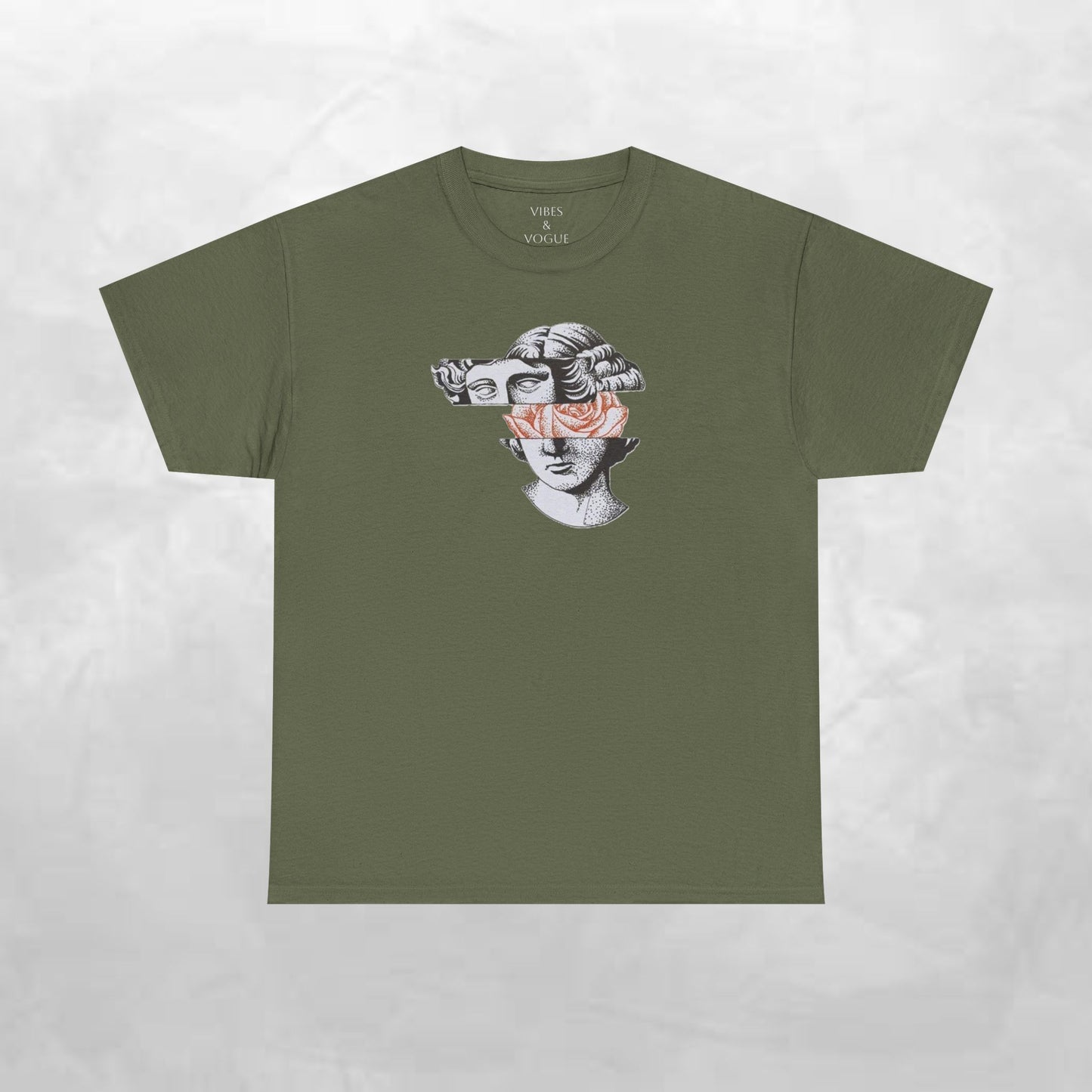 Artistic Unisex Heavy Cotton Tee – Abstract Face Design