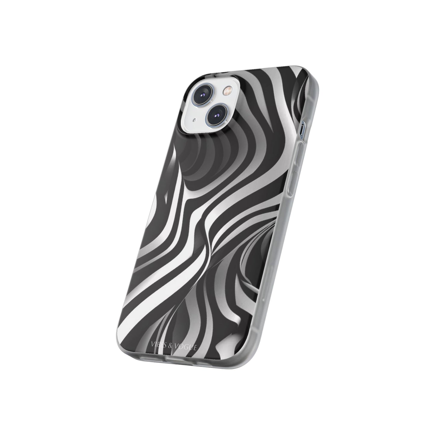 Stylish Phone Cases, Trendy Flexi Cases for iPhone, Black and White Art Case, Gifts for Him/Her, Phone Accessories, Unique Design