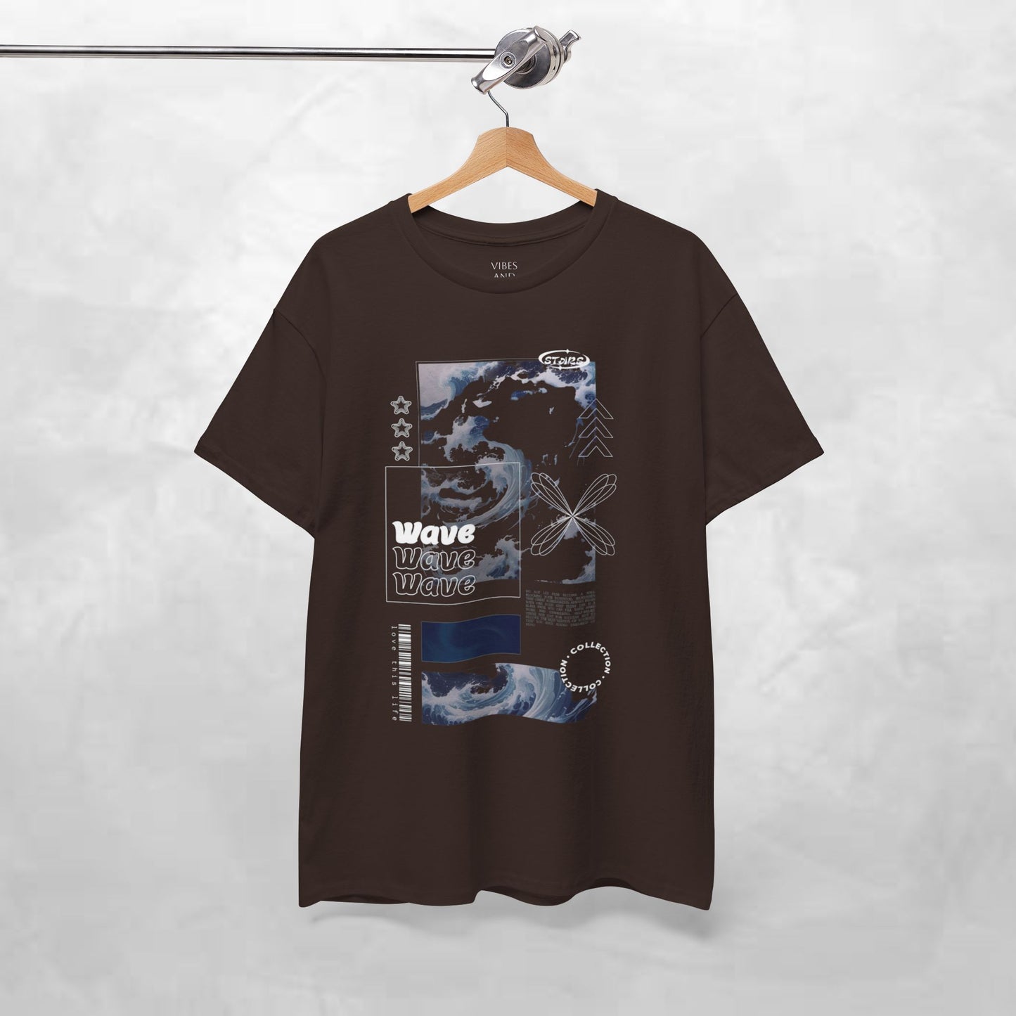 Wave Graphic Tee — Retro Surf Collage T-Shirt