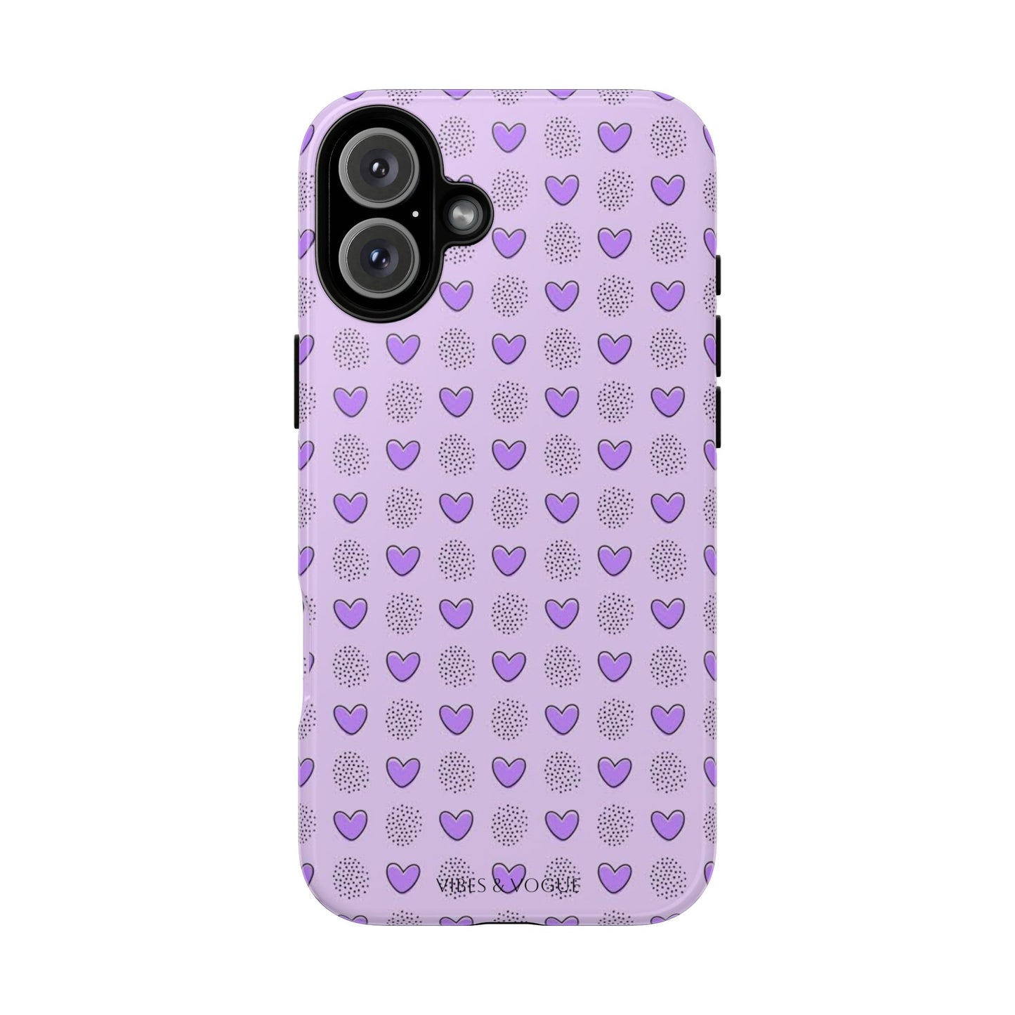 Purple Heart Pattern Phone Case - Tough Cases for a Stylish & Protective Vibe