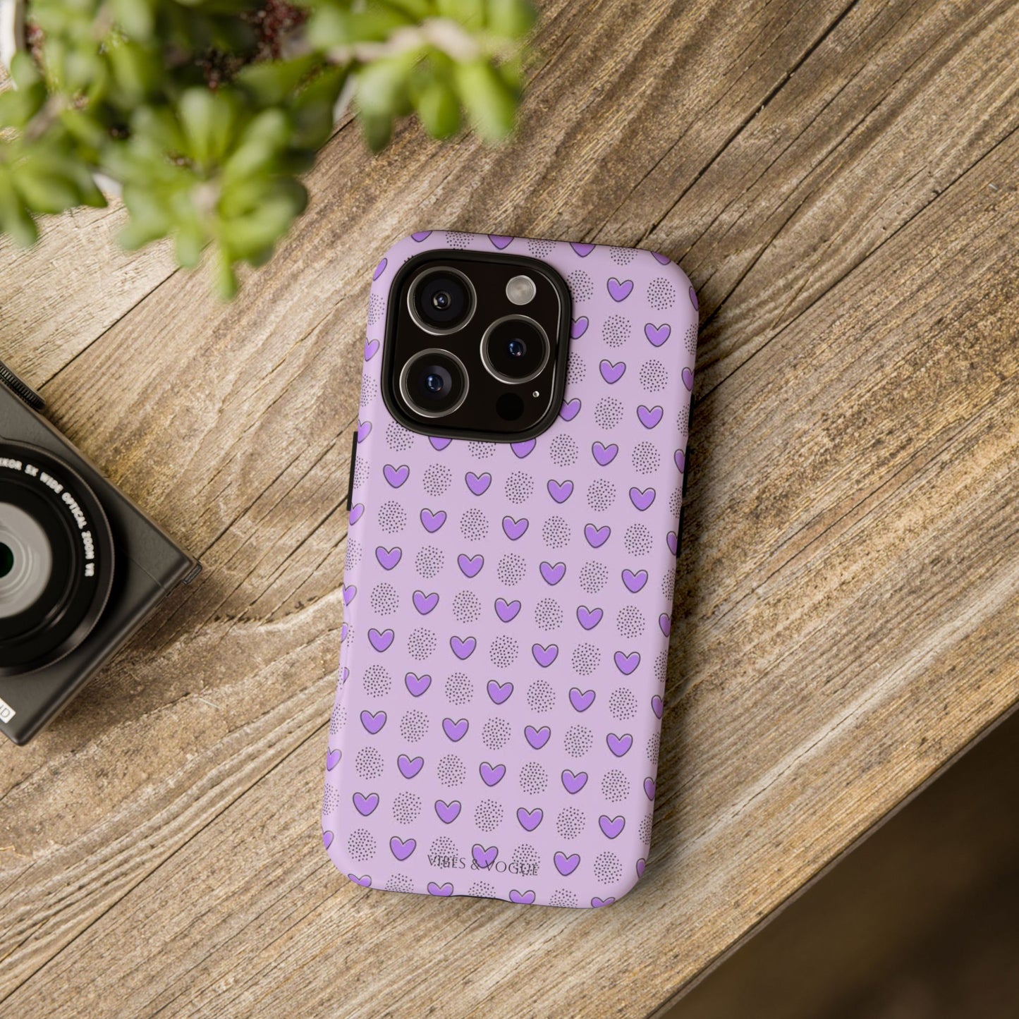 Purple Heart Pattern Phone Case - Tough Cases for a Stylish & Protective Vibe
