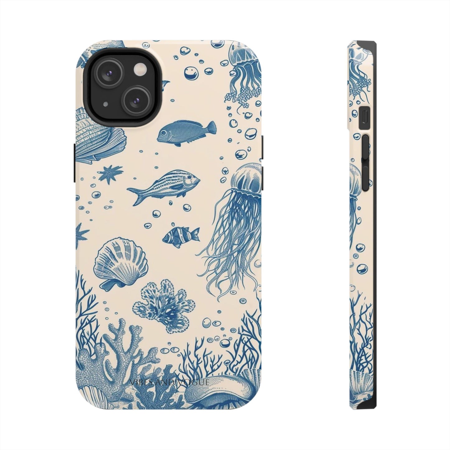 Ocean Blue Marine Pattern Tough Phone Case