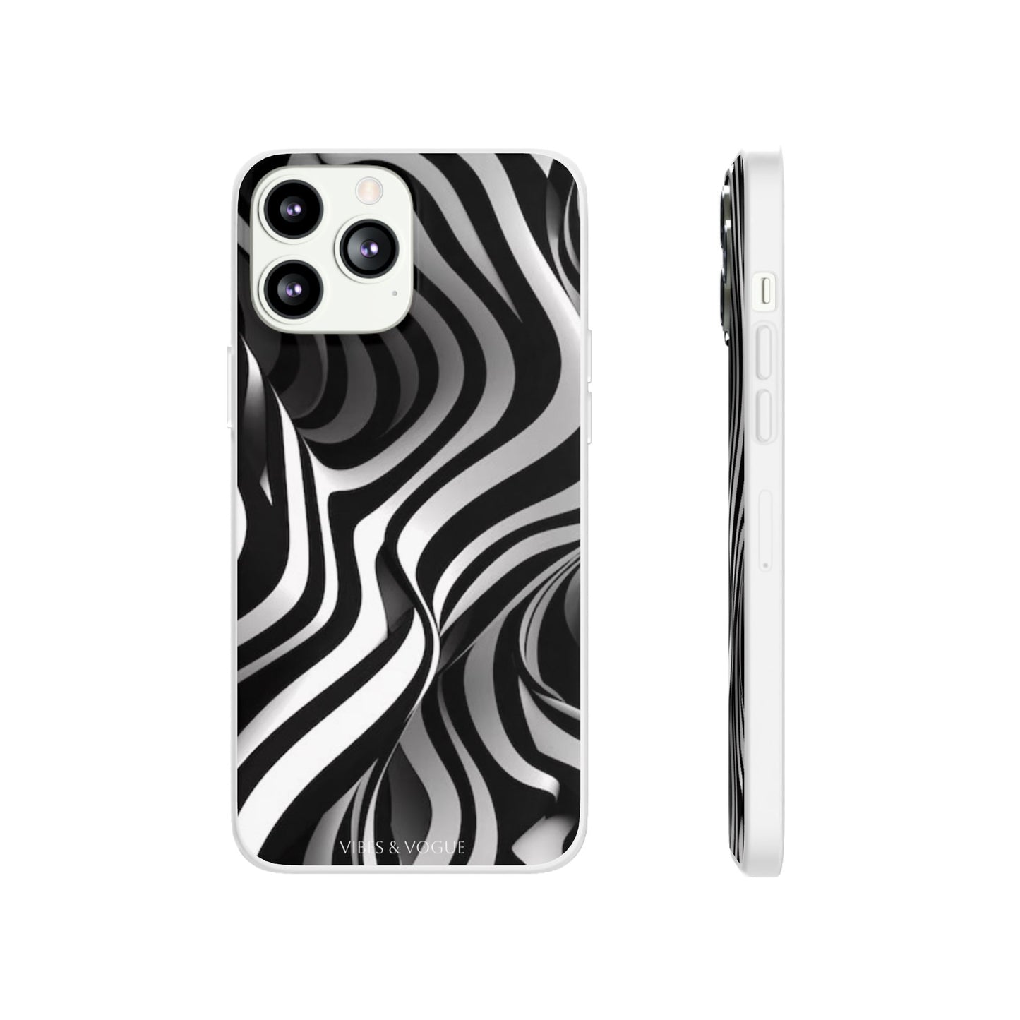 Stylish Phone Cases, Trendy Flexi Cases for iPhone, Black and White Art Case, Gifts for Him/Her, Phone Accessories, Unique Design