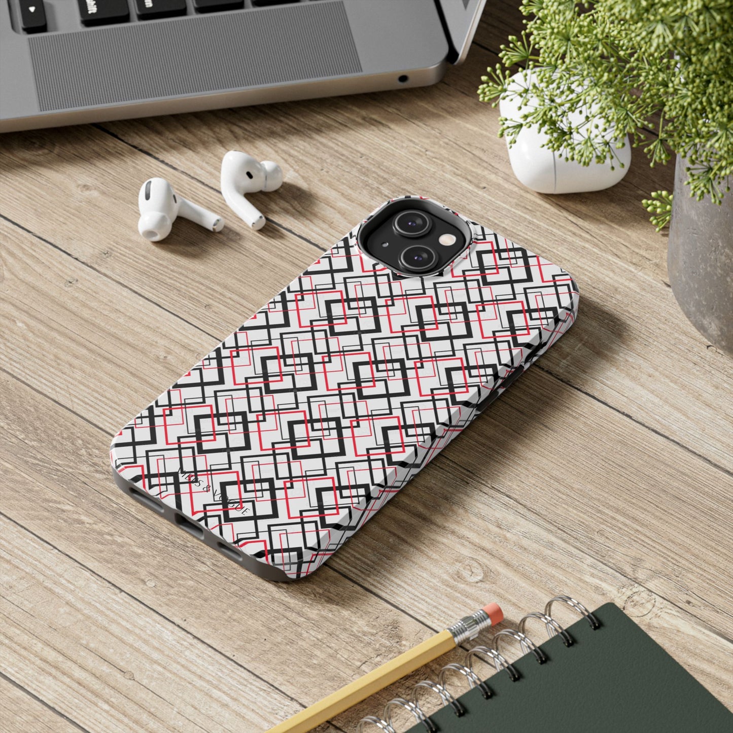 Stylish Geometric Tough Phone Case - Modern Design for Trendsetters