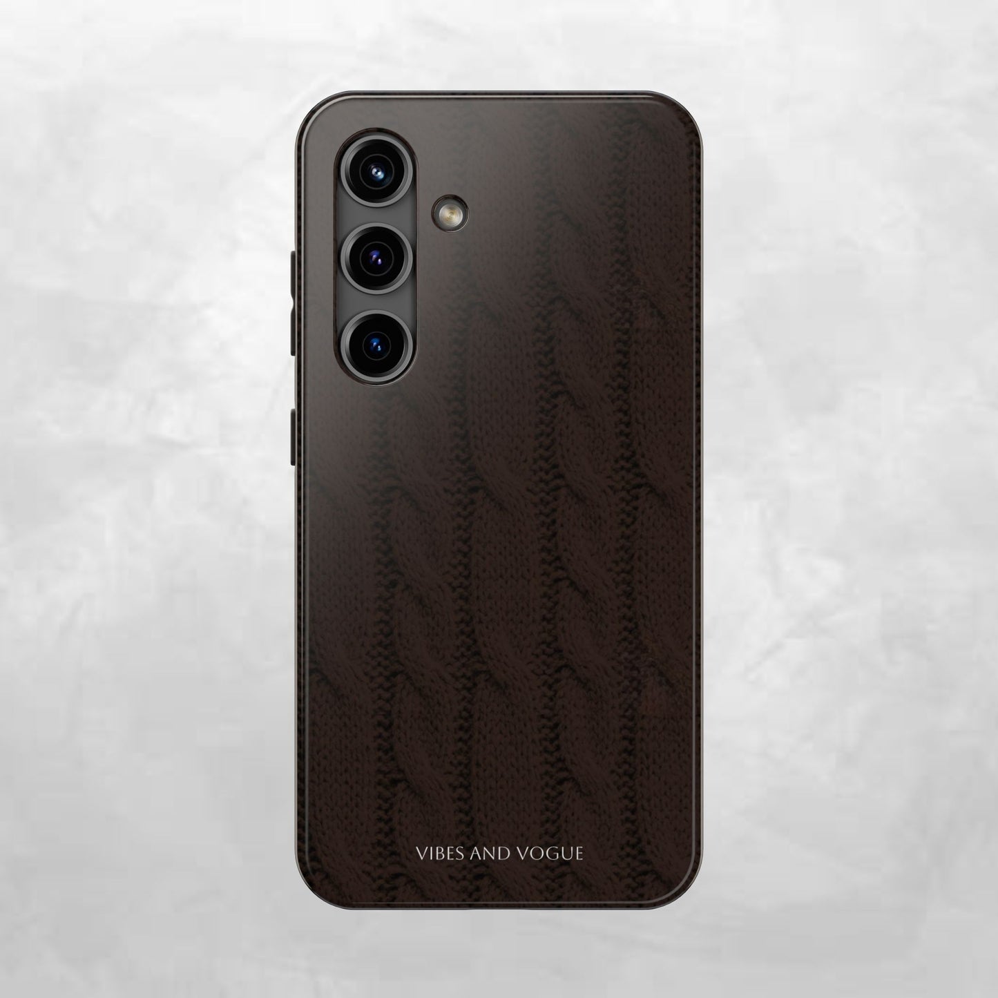 Cable Knit Chocolate Tough Phone Case — Vibes and Vogue Protective Cover
