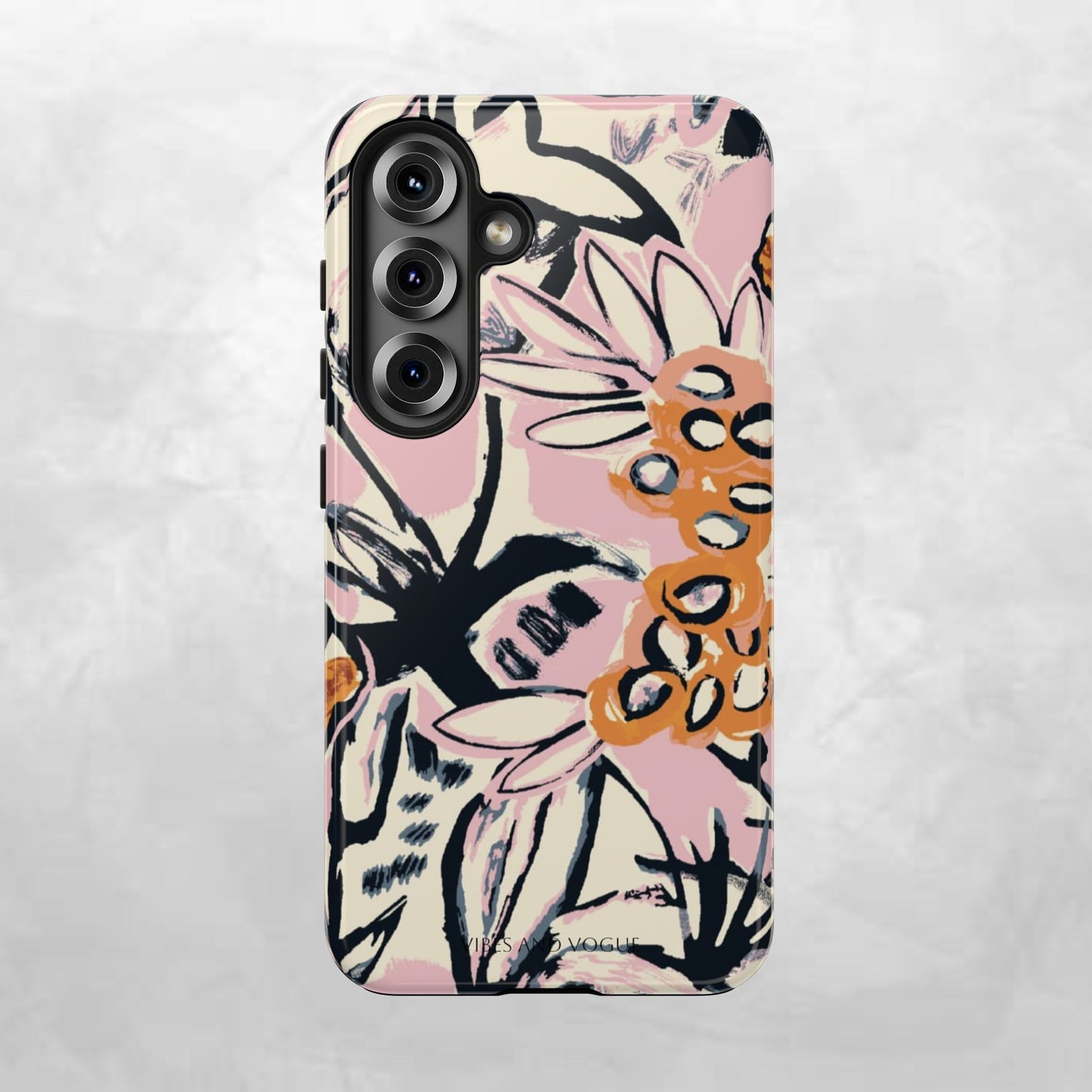 Purple Ocean Creatures Tough Phone Case — Jellyfish, Turtle & Floral Protective Cover