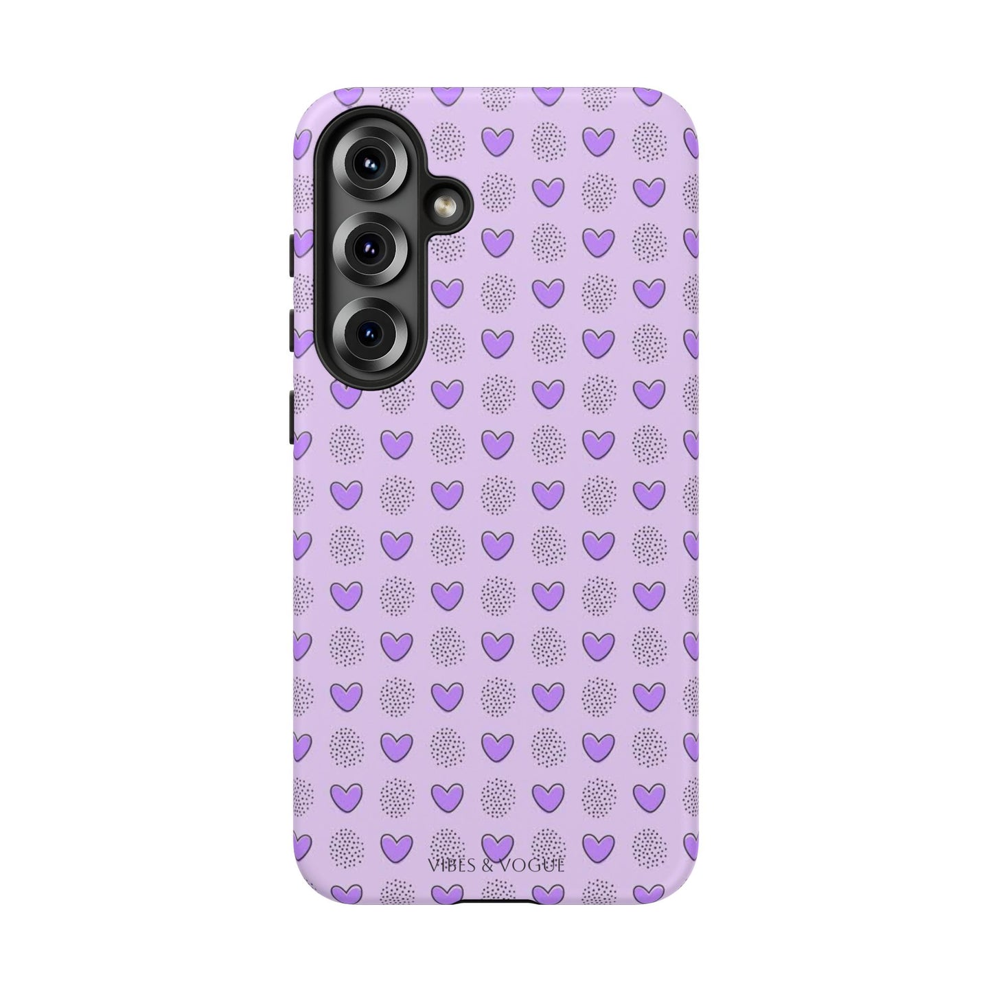 Purple Heart Pattern Phone Case - Tough Cases for a Stylish & Protective Vibe