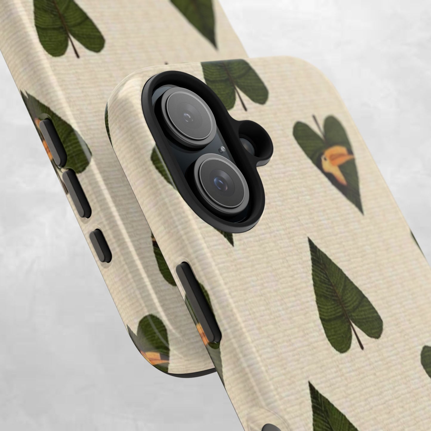 Tough Phone Case — Green Leaf Heart Pattern Tough Phone Case (Vibes and Vogue)