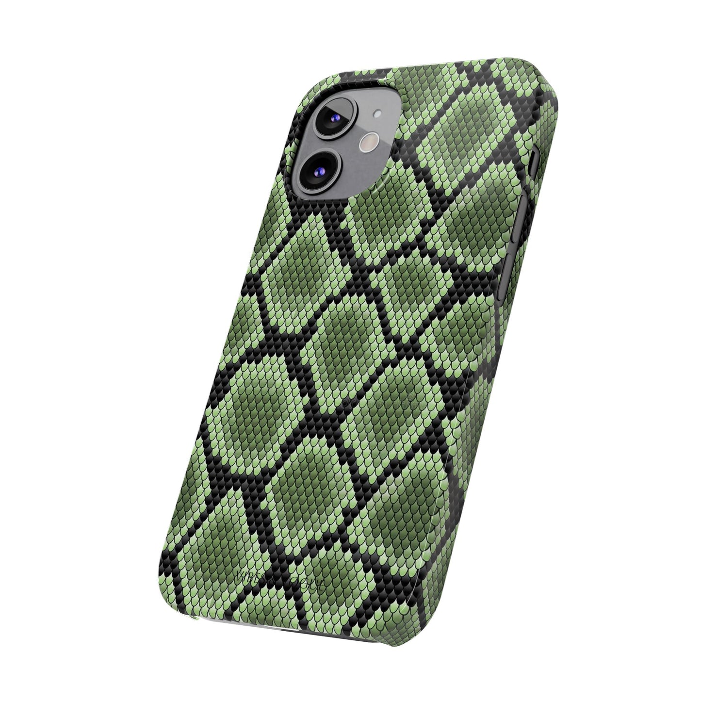 Sleek Green Snake Skin Slim Phone Case - Stylish & Protective for All Occasions