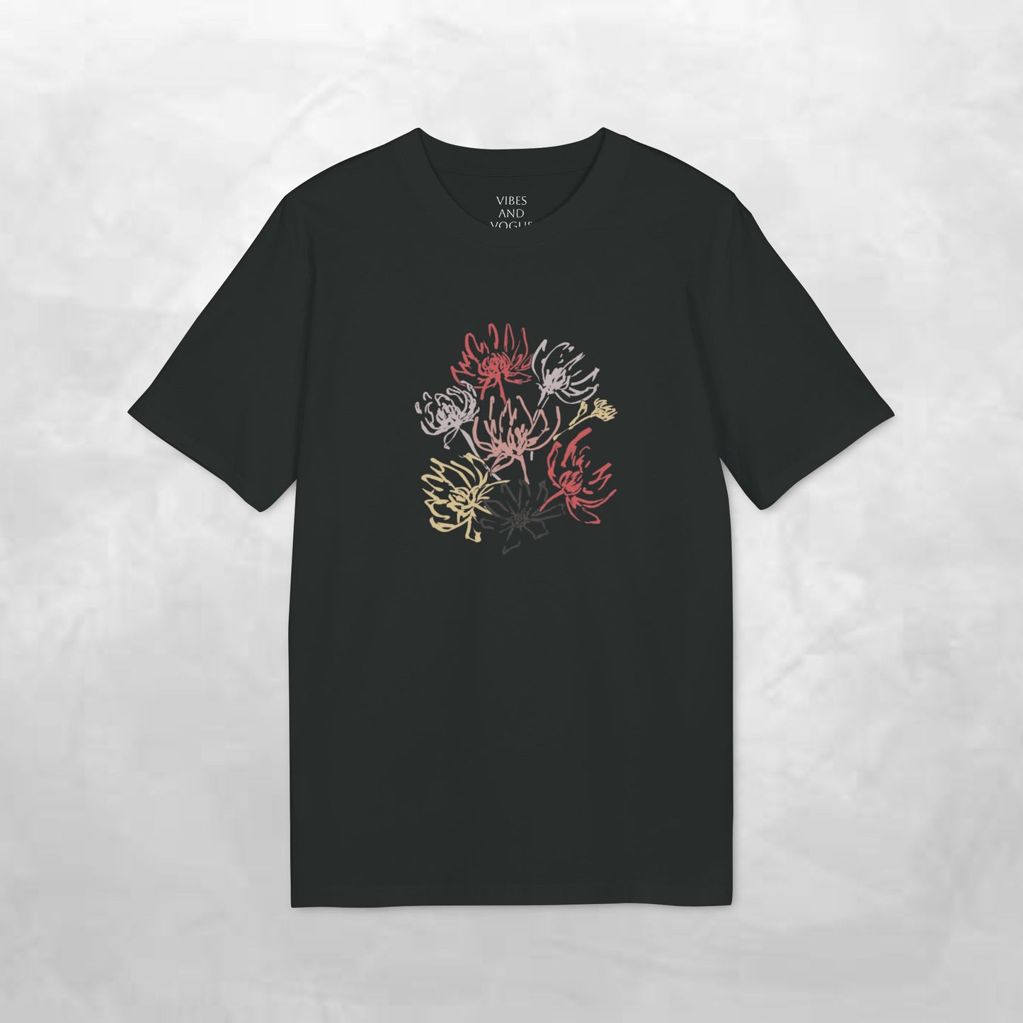 Floral Sketch Tee — Minimal Line Art Flowers T-Shirt