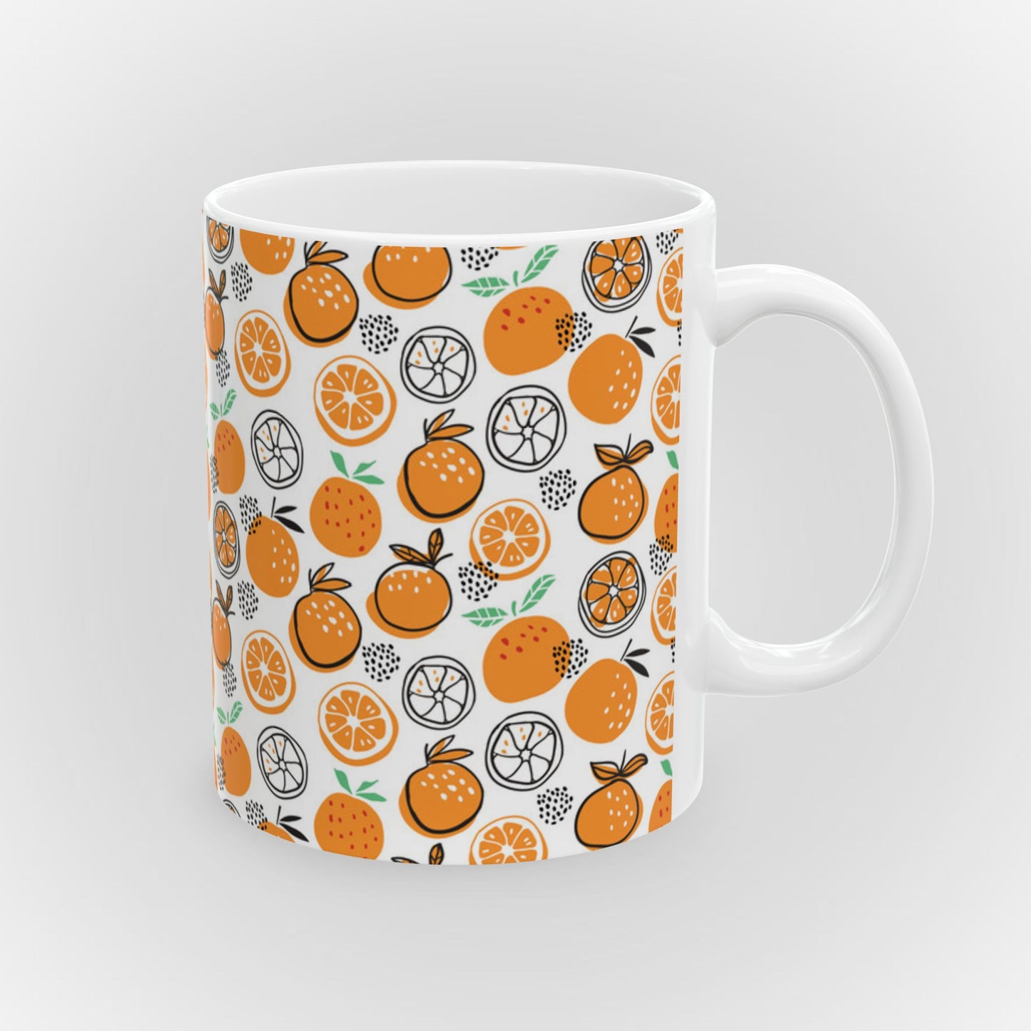 Citrus Patterned Ceramic Mug - Perfect for Summer Sips!