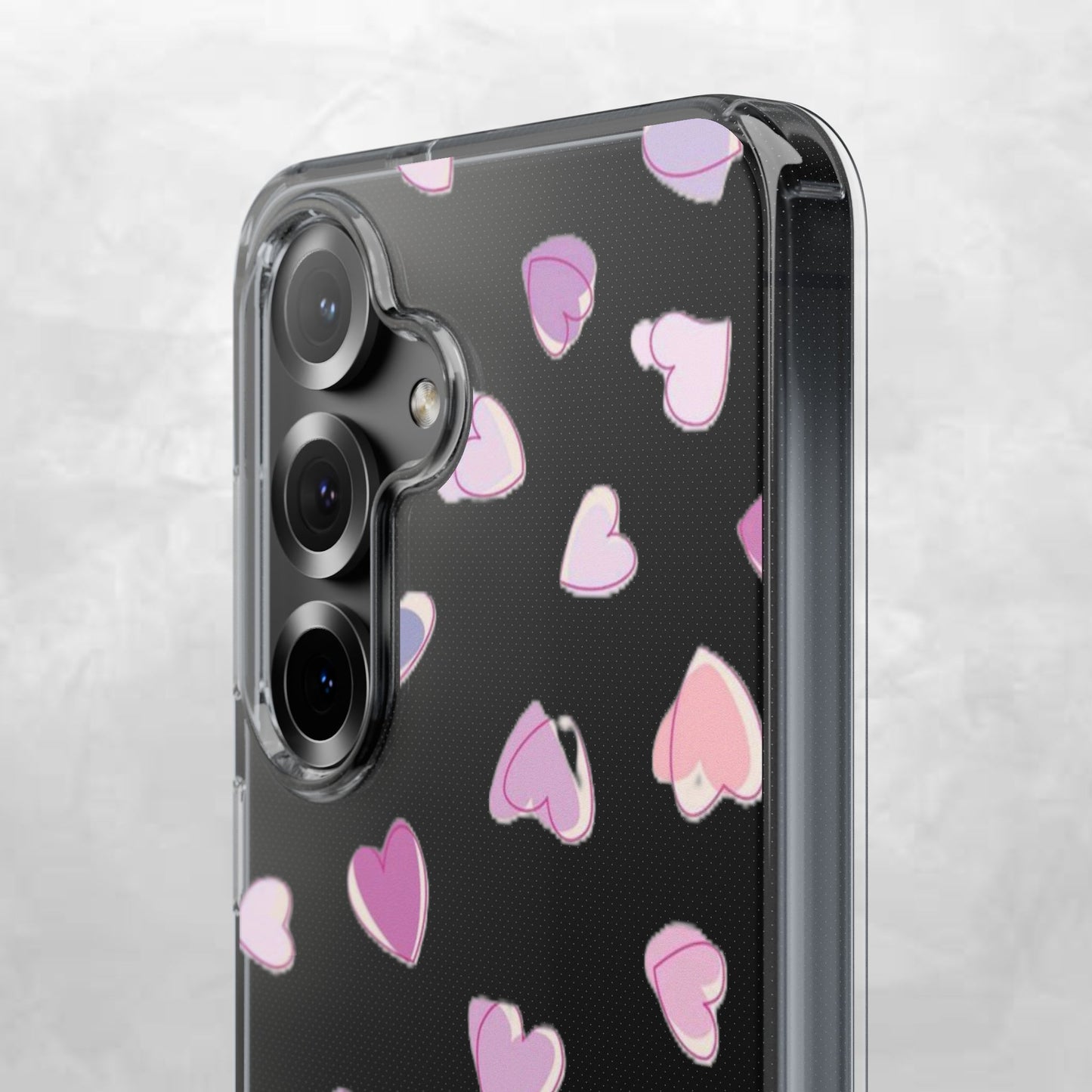 Heart Pattern Clear Case, Cute Phone Cover, Valentine's Day Gift, Trendy Phone Accessory, Love Theme Case