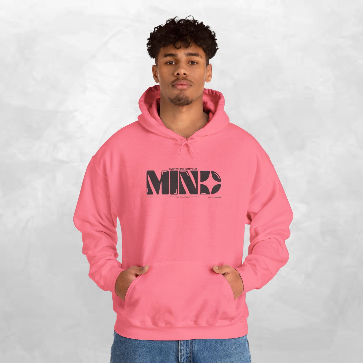 Mind Logo Hoodie — Minimalist Black Typography Pullover