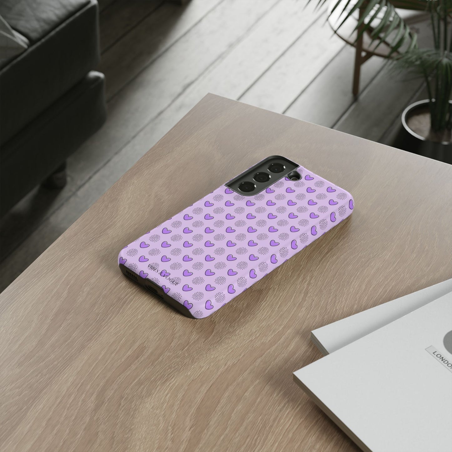 Purple Heart Pattern Phone Case - Tough Cases for a Stylish & Protective Vibe