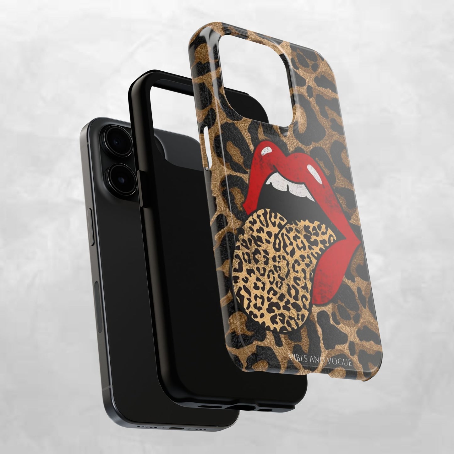 Leopard Lip Tough Phone Case — Bold Animal Print Phone Cover