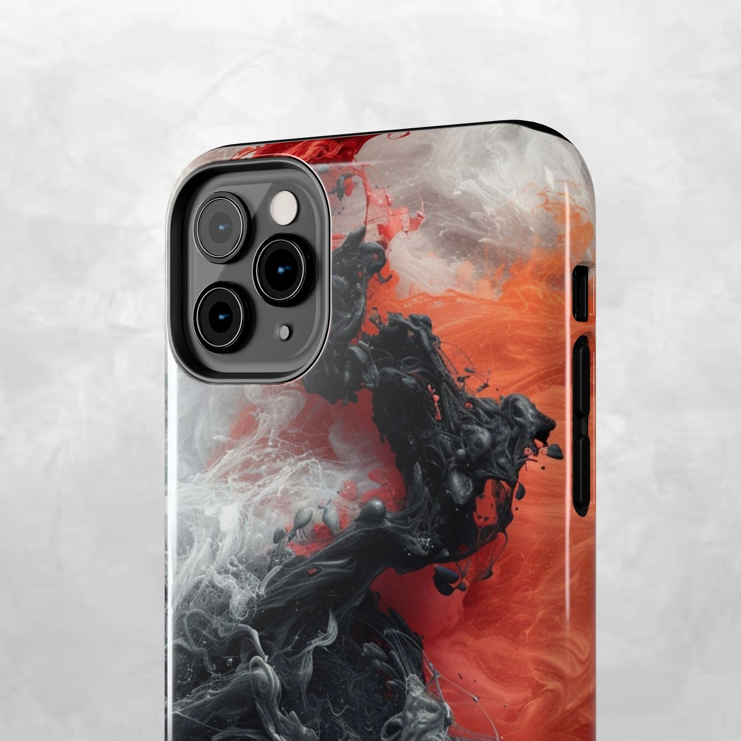 Abstract Red & Black Smoke Tough Phone Case — Vibes and Vogue Protective Cover