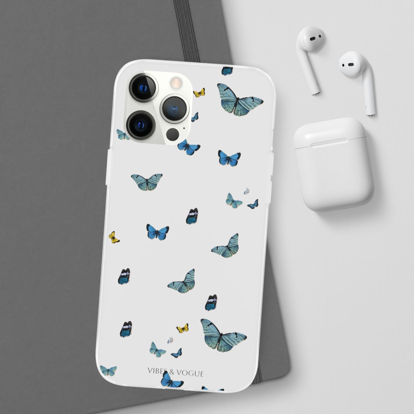 Butterfly Vibes Phone Case, Flexible Phone Cover, Elegant Phone Accessory, Gift for Nature Lovers, Spring Decor, Eco-Friendly Case