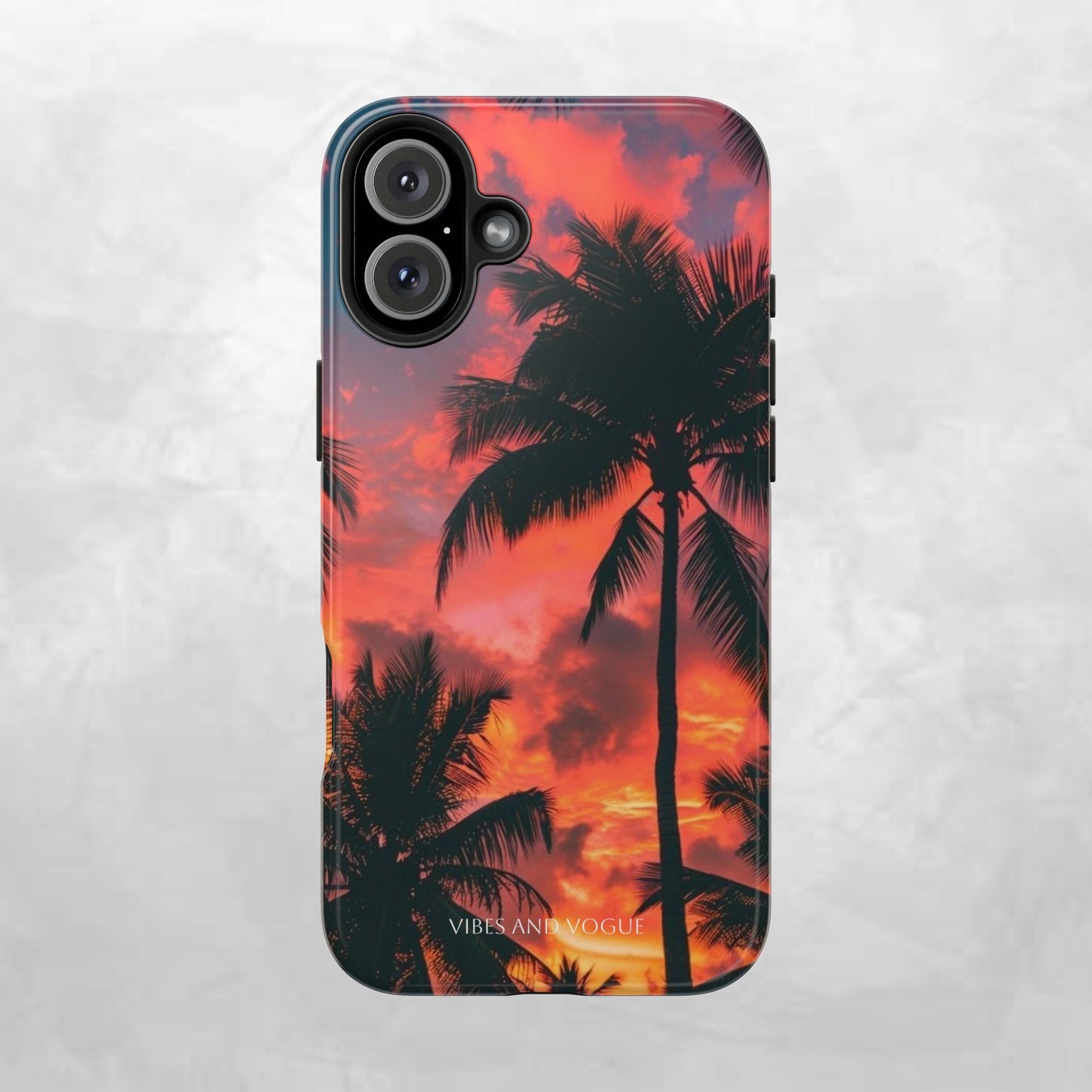 Tropical Sunset Tough Phone Case — Palm Tree Sunset Protective Phone Cover