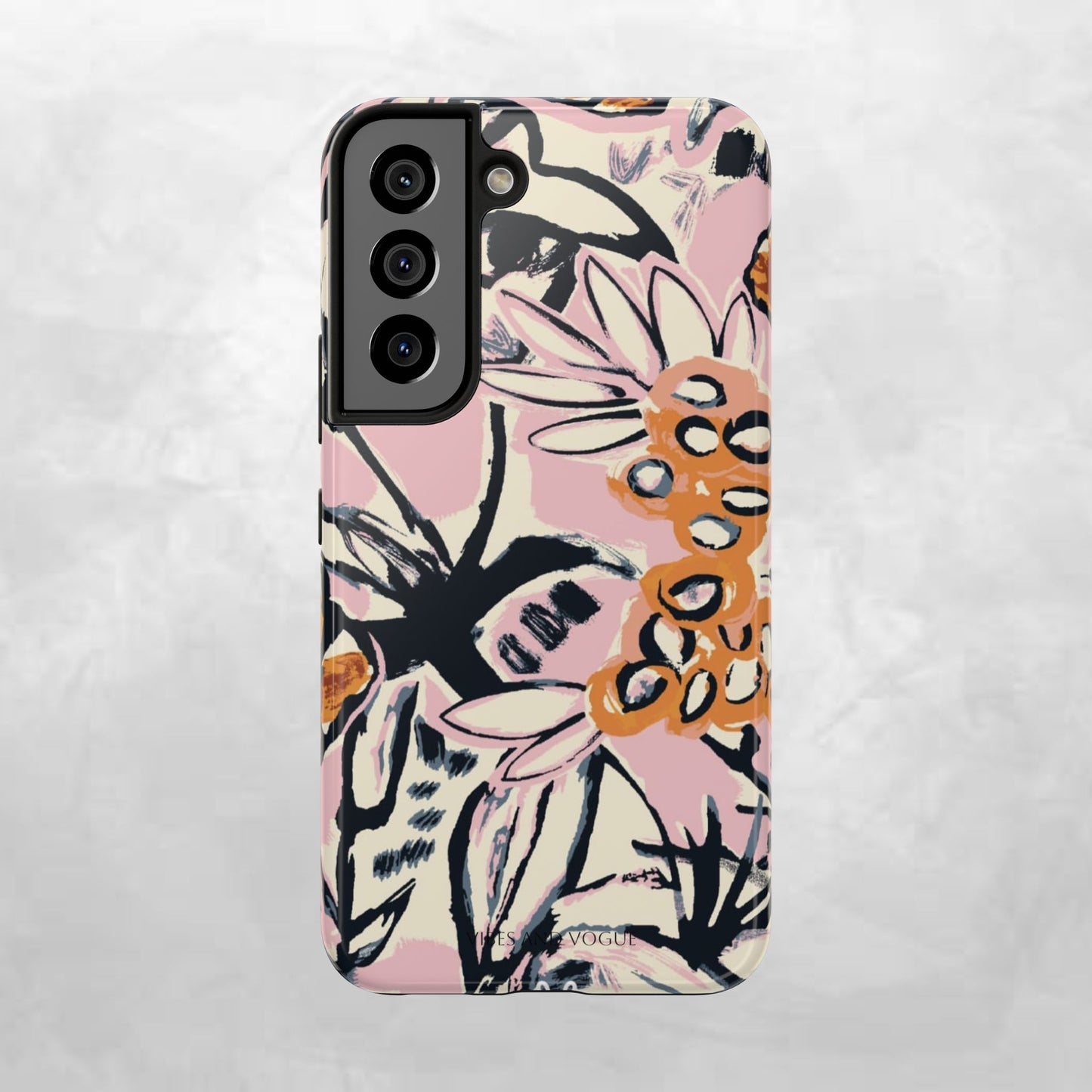 Purple Ocean Creatures Tough Phone Case — Jellyfish, Turtle & Floral Protective Cover