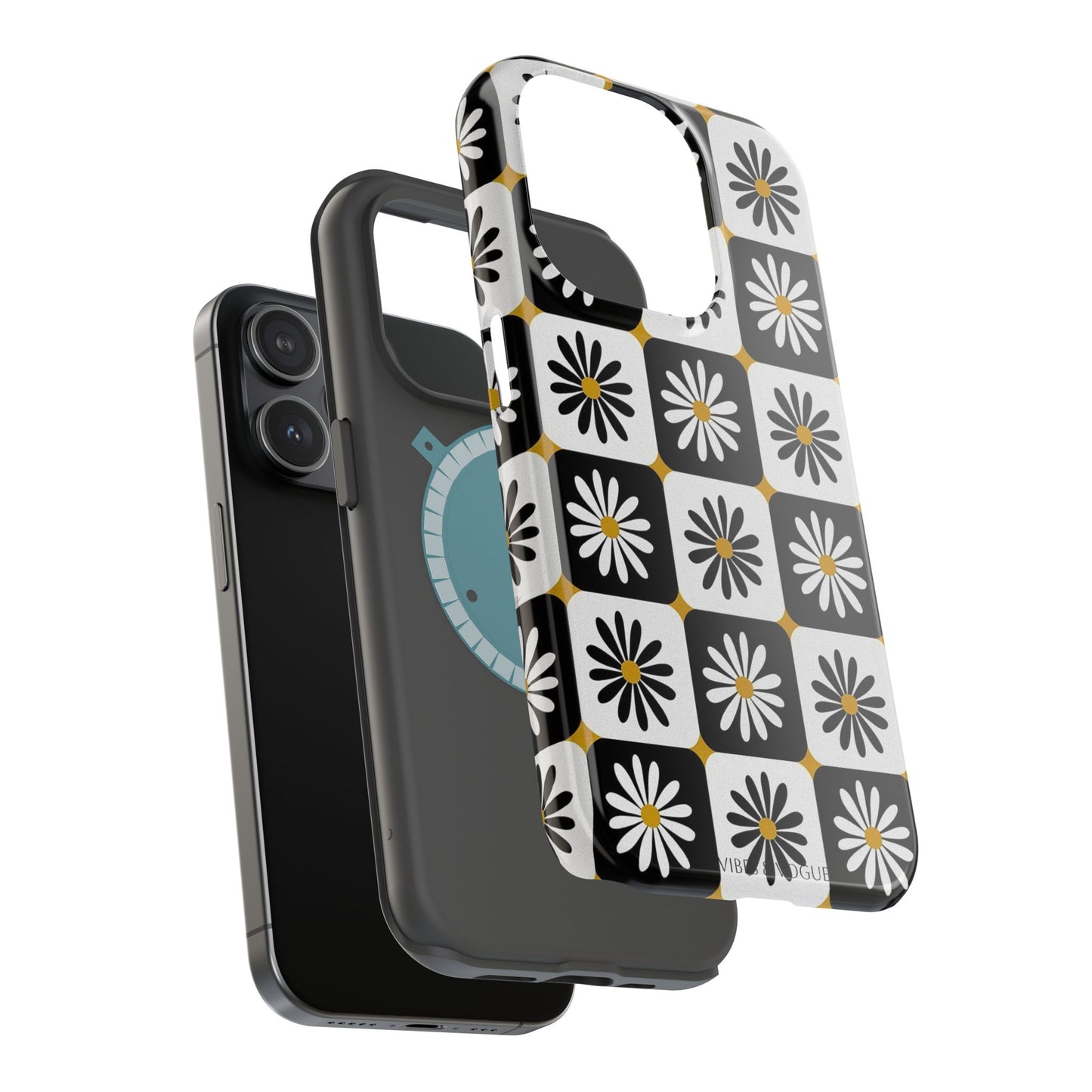 Retro Daisy Magnetic Tough Case - Stylish Protection for Your Phone