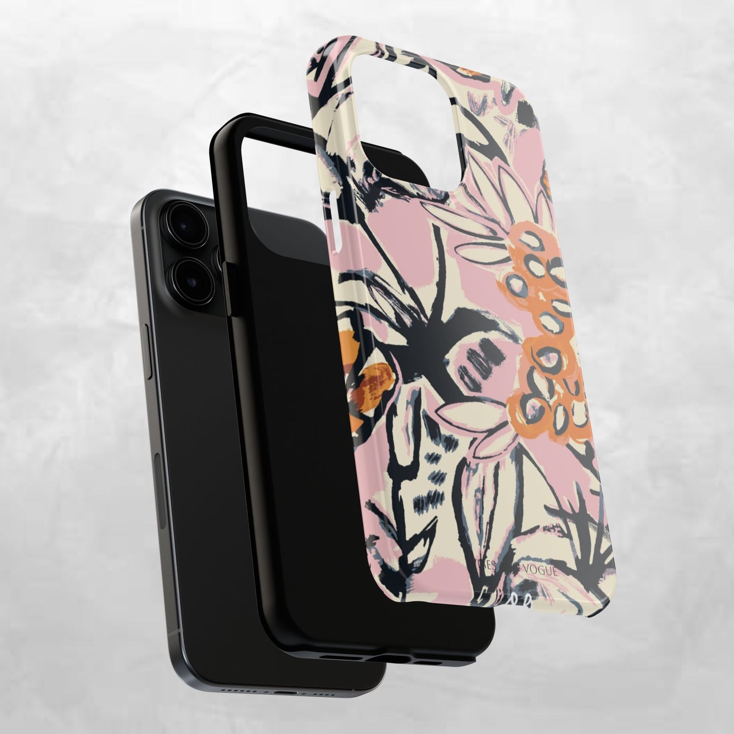 Purple Ocean Creatures Tough Phone Case — Jellyfish, Turtle & Floral Protective Cover