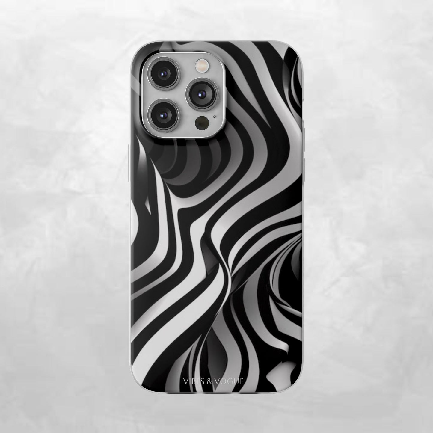Stylish Phone Cases, Trendy Flexi Cases for iPhone, Black and White Art Case, Gifts for Him/Her, Phone Accessories, Unique Design