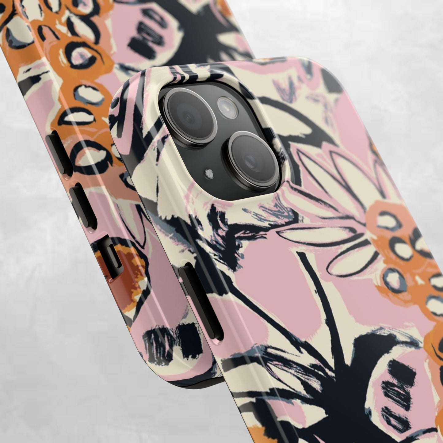 Purple Ocean Creatures Tough Phone Case — Jellyfish, Turtle & Floral Protective Cover