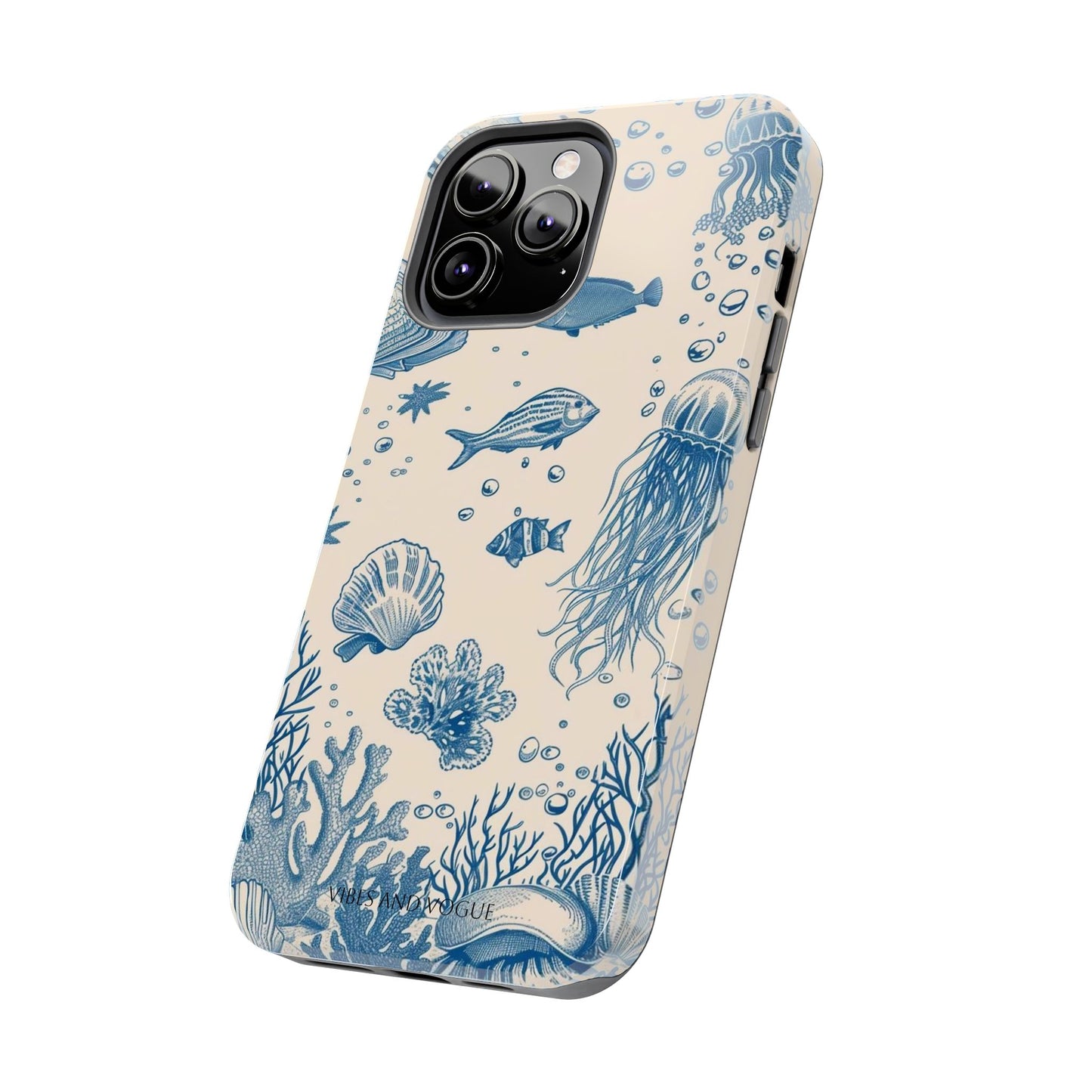 Ocean Blue Marine Pattern Tough Phone Case
