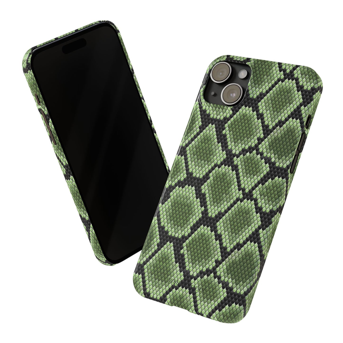 Sleek Green Snake Skin Slim Phone Case - Stylish & Protective for All Occasions
