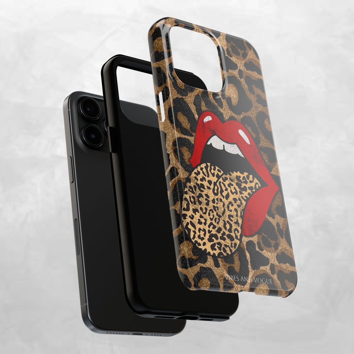 Leopard Lip Tough Phone Case — Bold Animal Print Phone Cover