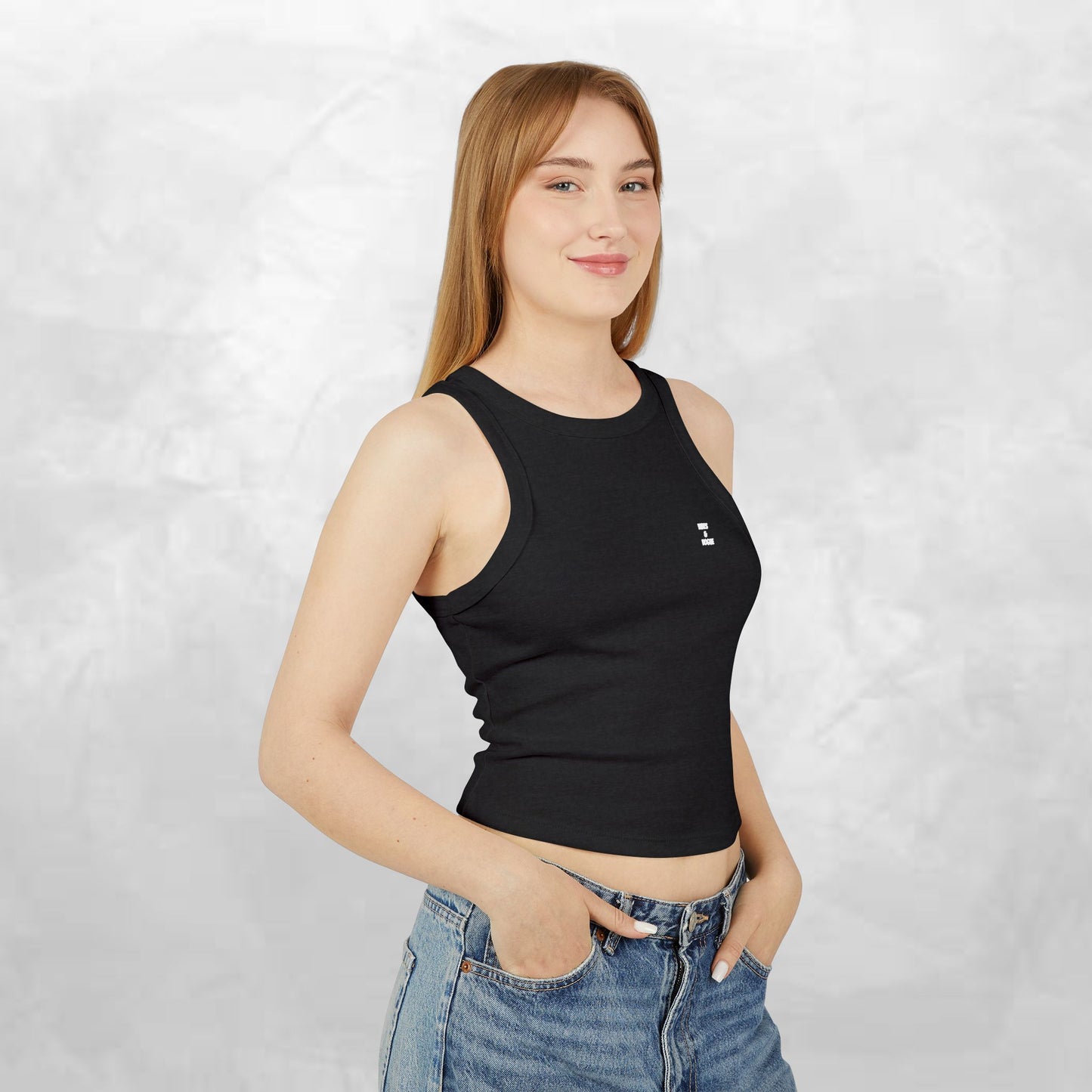 Women's Micro Rib Racer Tank Top - Effortless Everyday Style