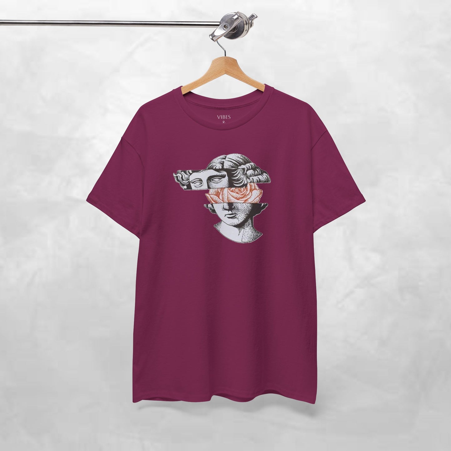 Artistic Unisex Heavy Cotton Tee – Abstract Face Design