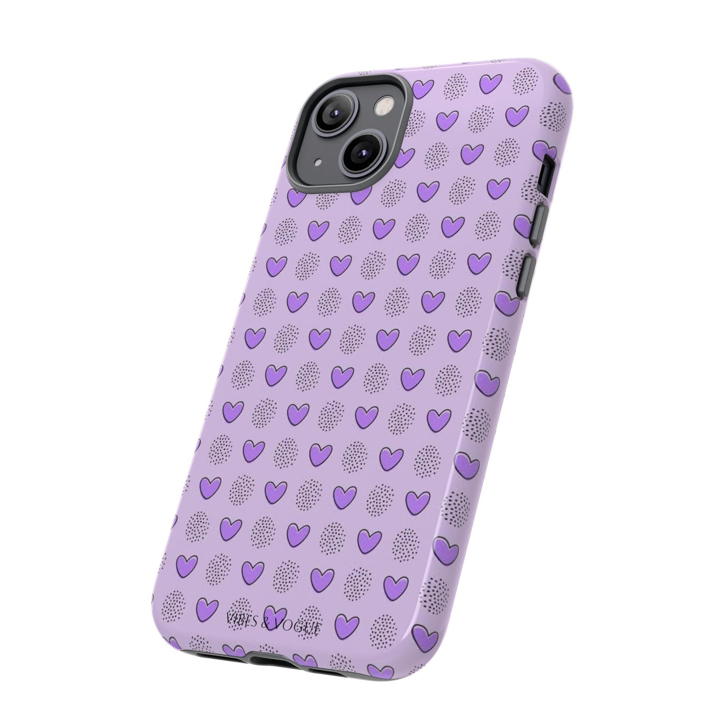 Purple Heart Pattern Phone Case - Tough Cases for a Stylish & Protective Vibe