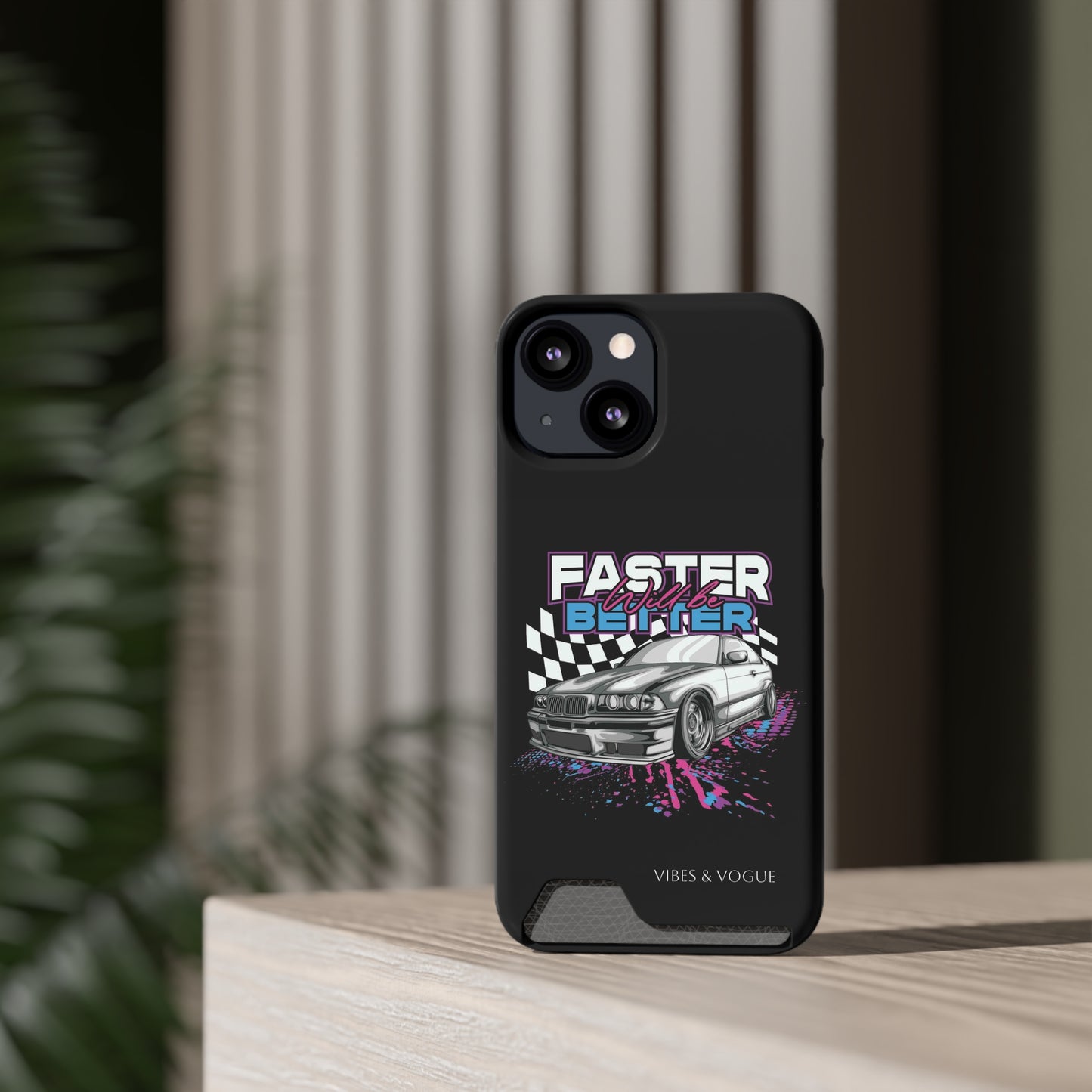 Racer Phone Case with Card Holder - Fast & Furious Motif