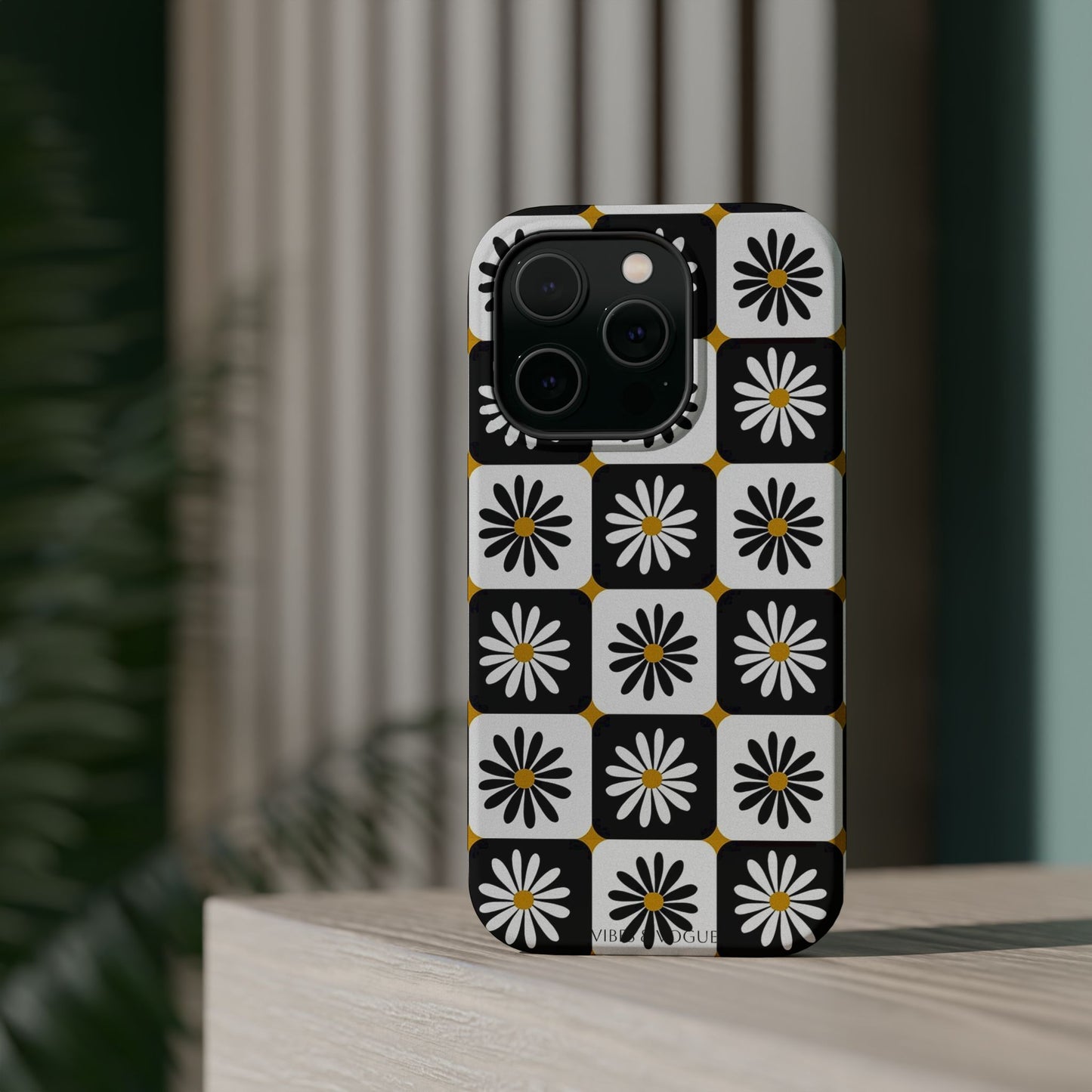 Retro Daisy Magnetic Tough Case - Stylish Protection for Your Phone